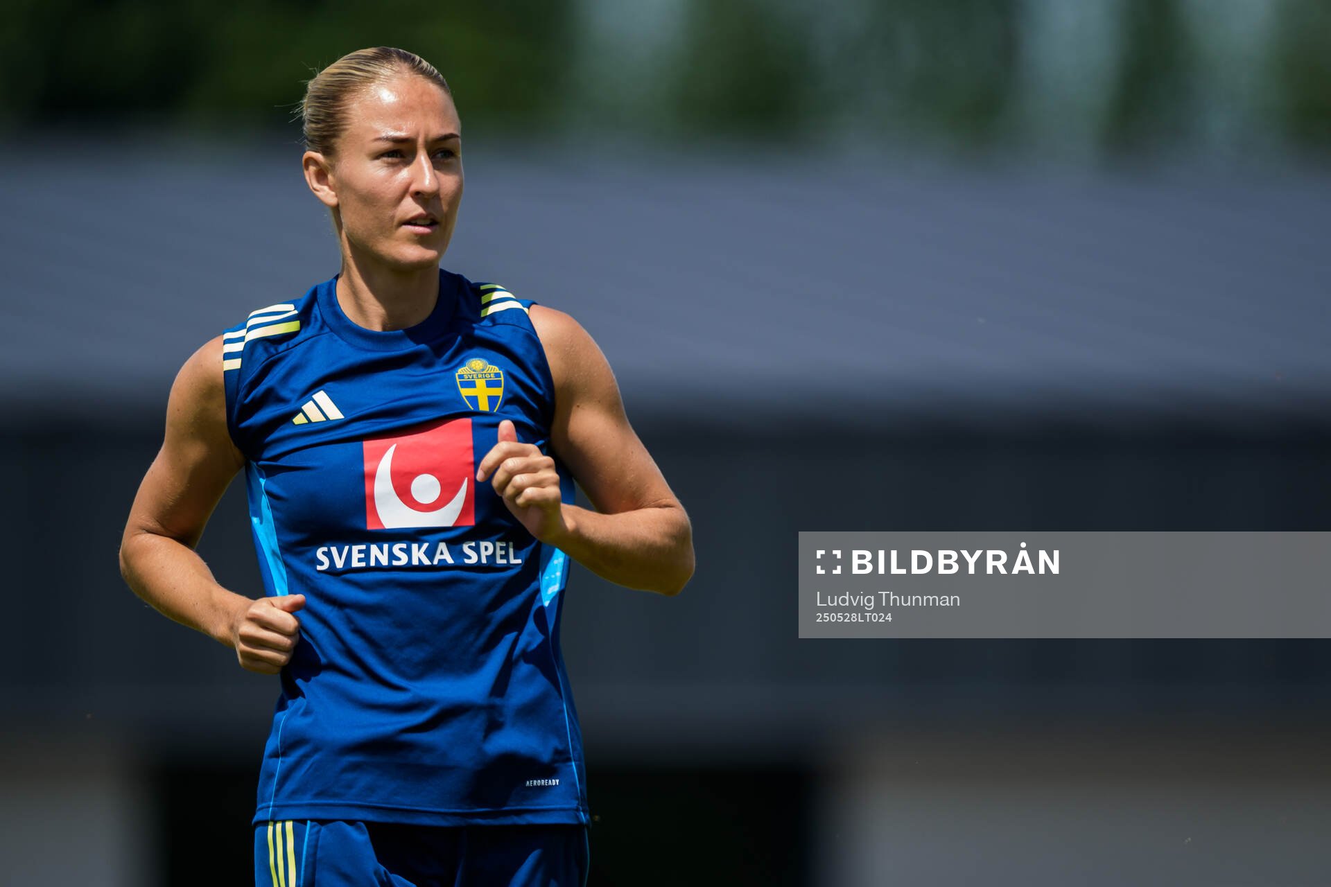 Emma Kullberg of the Swedish women’s national football team during a training session on May 28, 2025 in Fidenza. 
