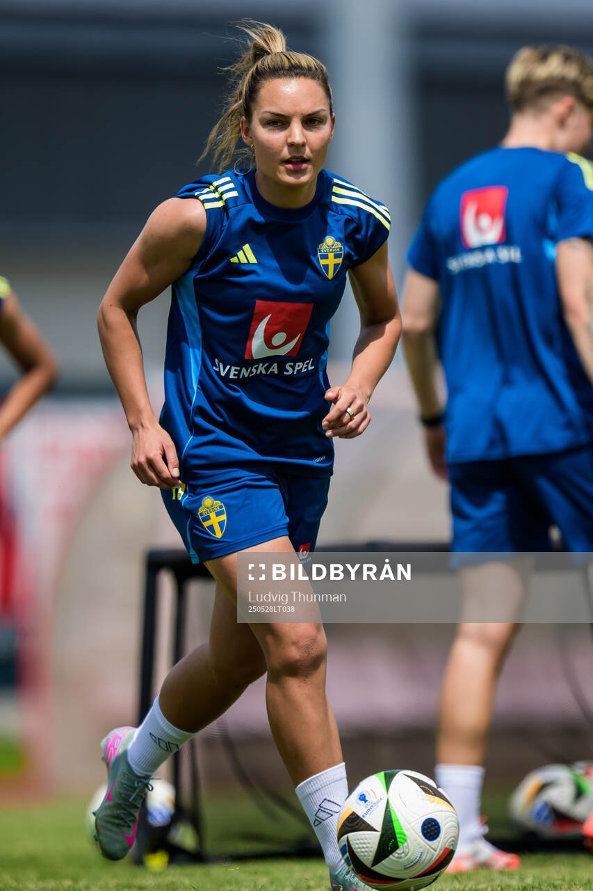 Johanna Rytting Kaneryd of the Swedish women’s national football team during a training session on May 28, 2025 in Fidenza. 