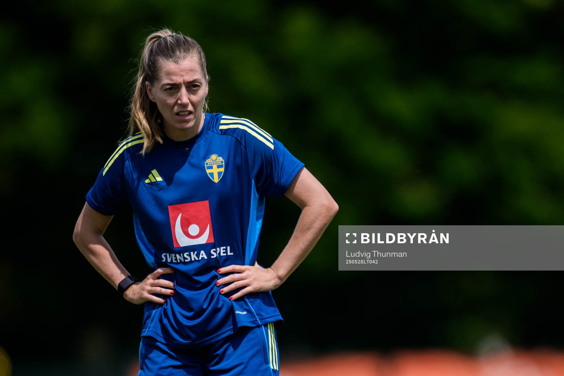 Linda Sembrant of the Swedish women’s national football team during a training session on May 28, 2025 in Fidenza. 