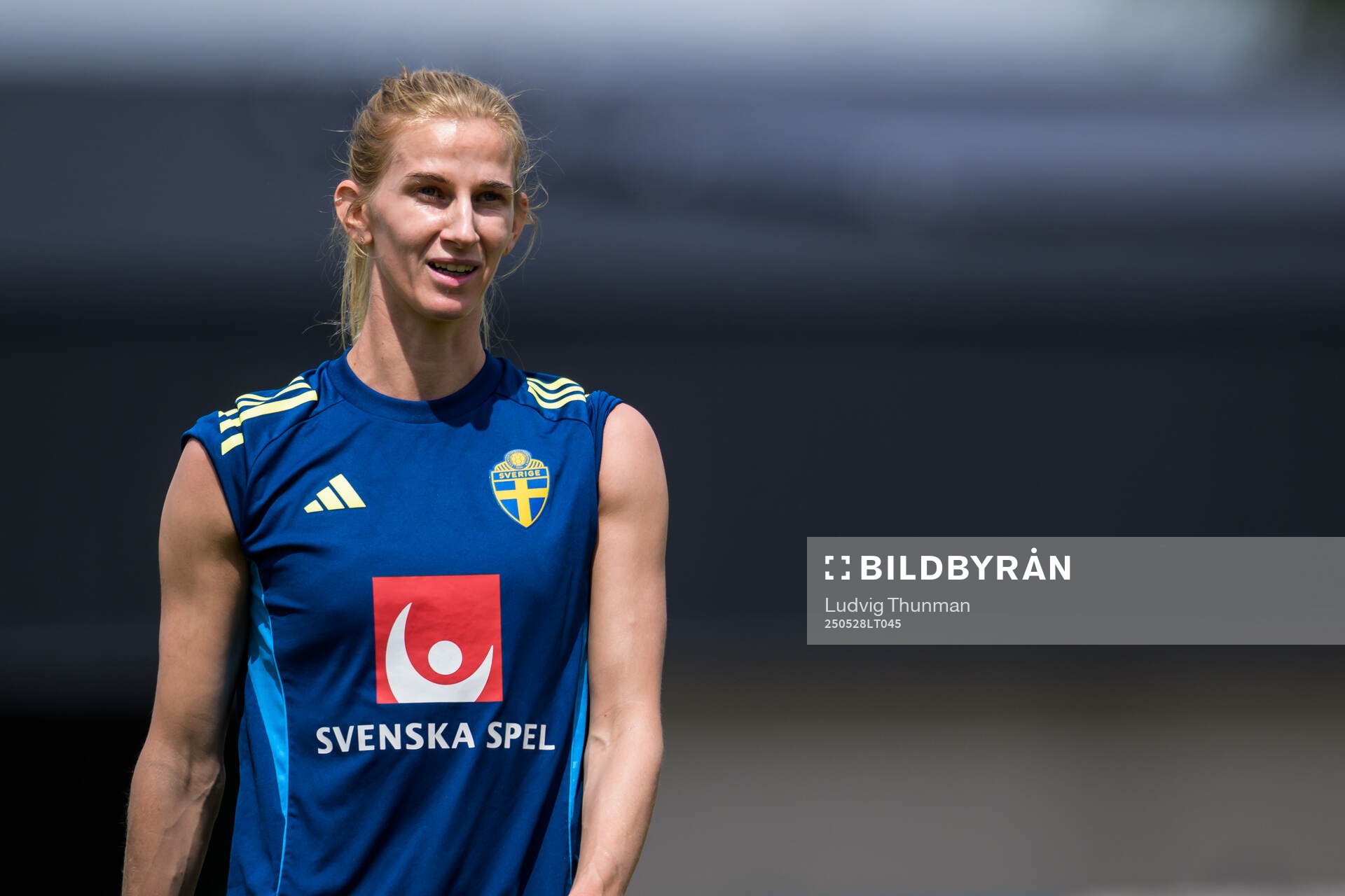 Sofia Jakobsson of the Swedish women’s national football team during a training session on May 28, 2025 in Fidenza. 