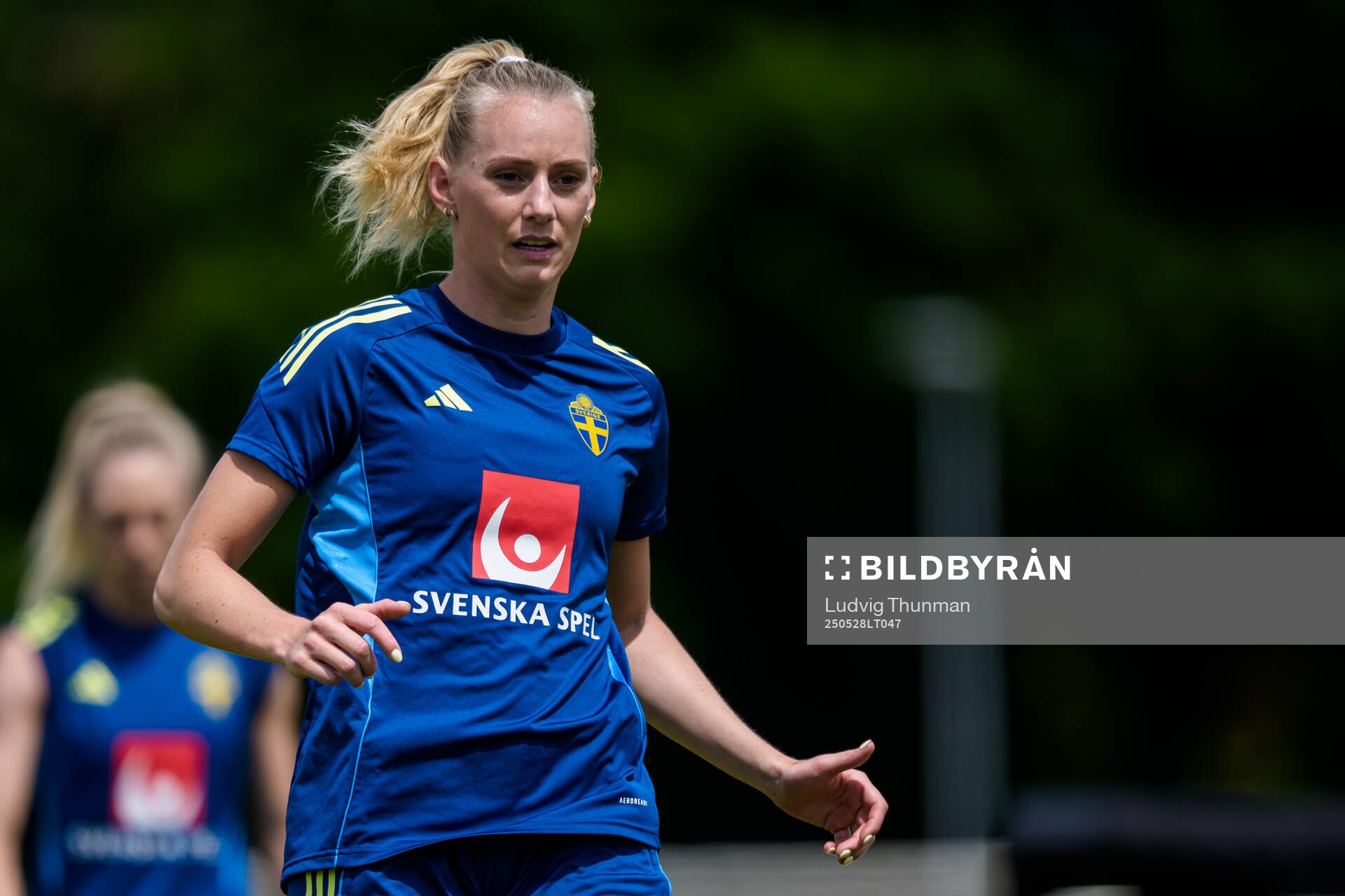 Stina Blackstenius of the Swedish women’s national football team during a training session on May 28, 2025 in Fidenza. 