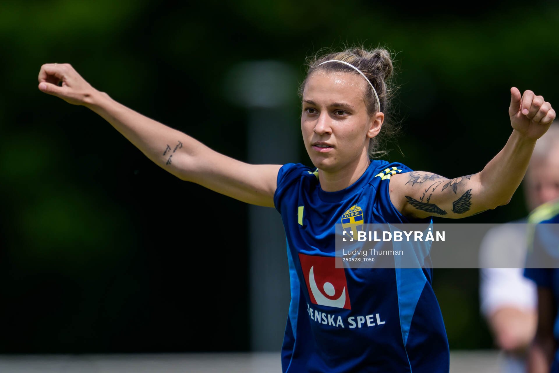 Julia Zigiotti Olme of the Swedish women’s national football team during a training session on May 28, 2025 in Fidenza. 