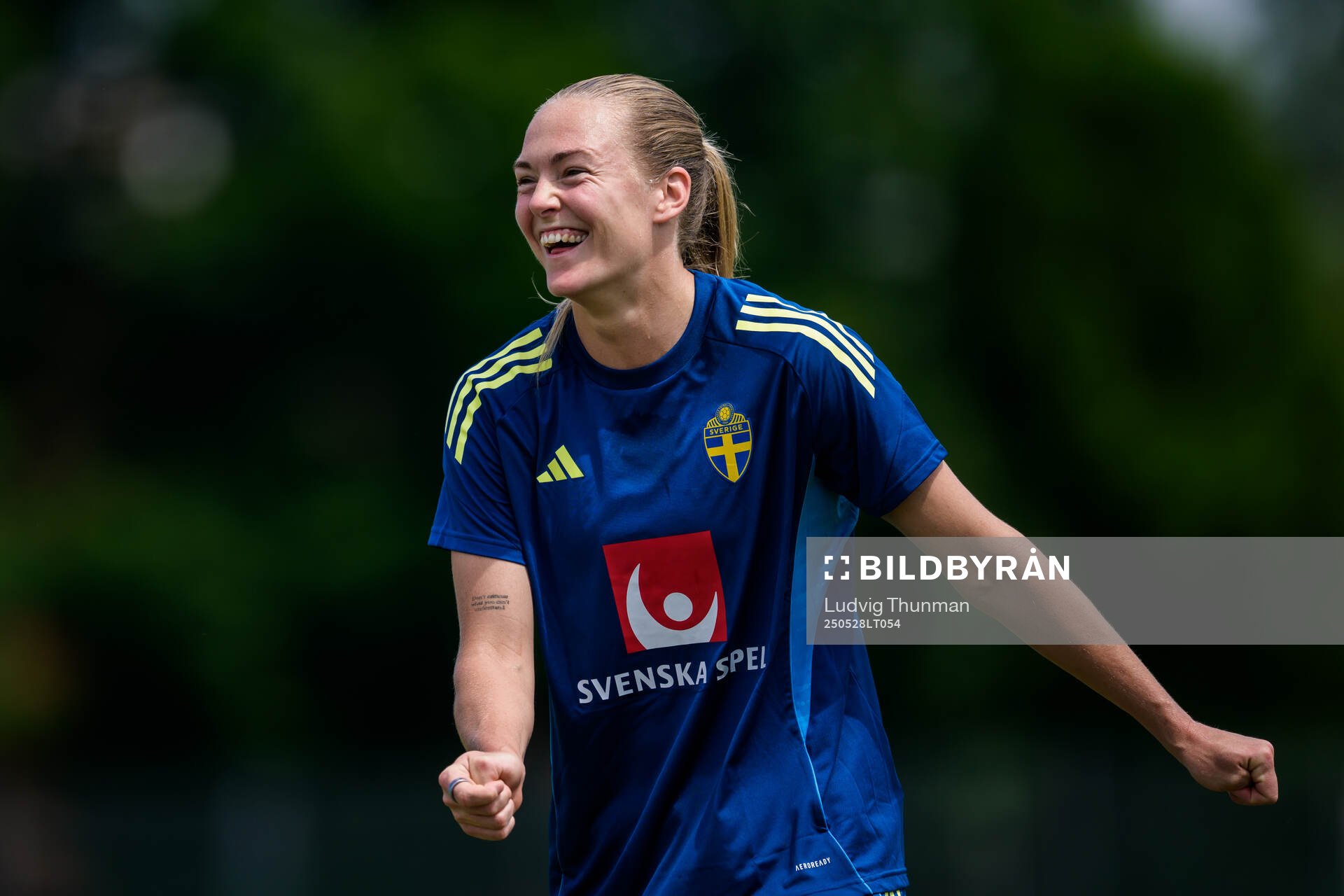 Magdalena Eriksson of the Swedish women’s national football team during a training session on May 28, 2025 in Fidenza. 