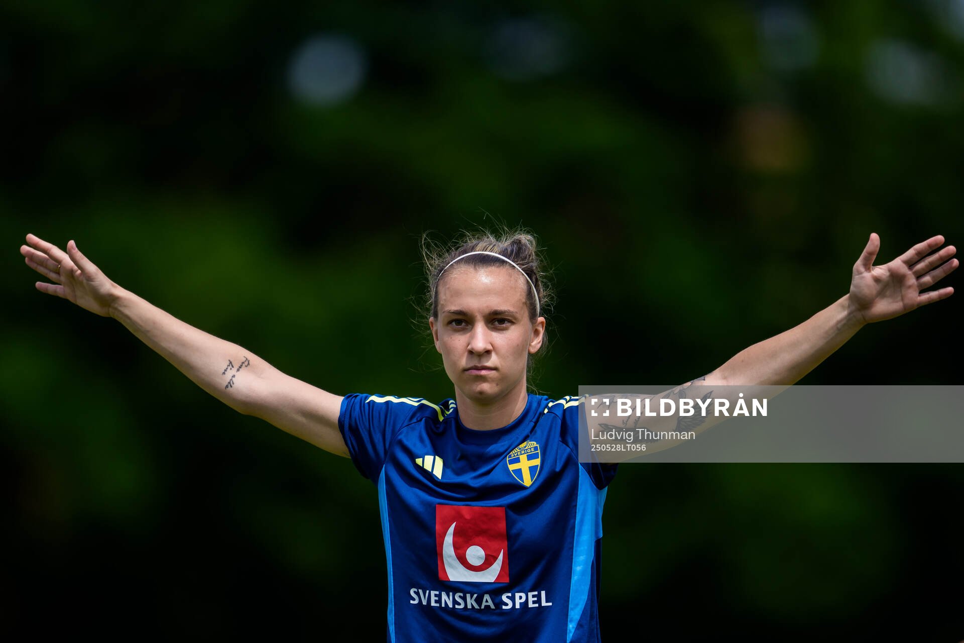 Julia Zigiotti Olme of the Swedish women’s national football team during a training session on May 28, 2025 in Fidenza. 