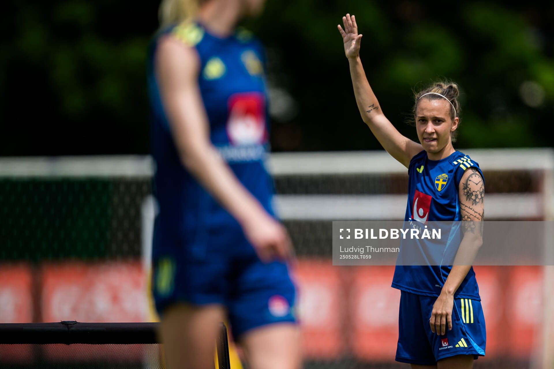Julia Zigiotti Olme of the Swedish women’s national football team during a training session on May 28, 2025 in Fidenza. 