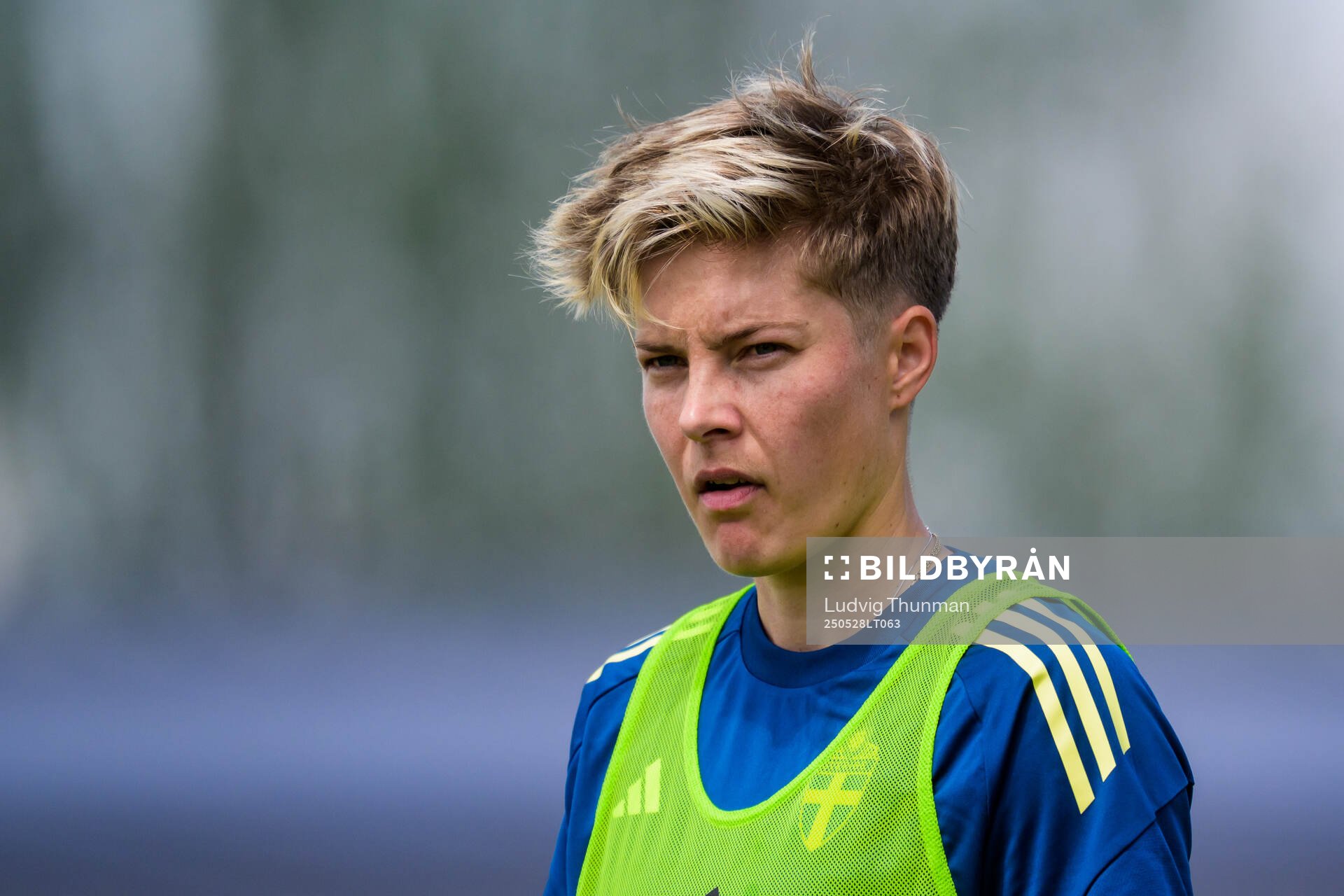Lina Hurtig of the Swedish women’s national football team during a training session on May 28, 2025 in Fidenza. 