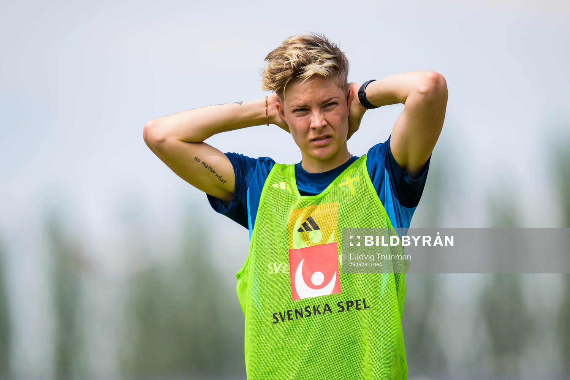 Lina Hurtig of the Swedish women’s national football team during a training session on May 28, 2025 in Fidenza. 