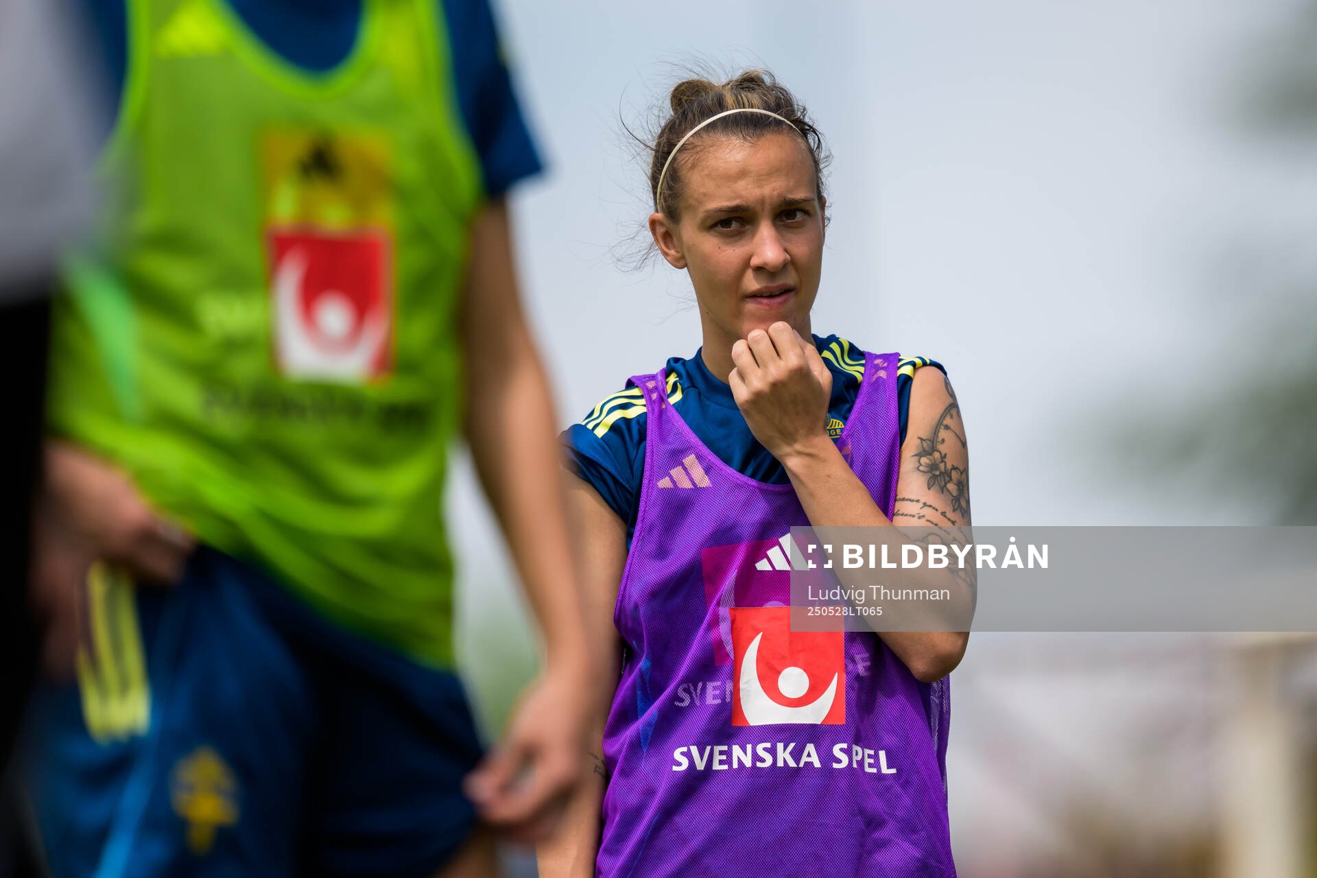 Julia Zigiotti Olme of the Swedish women’s national football team during a training session on May 28, 2025 in Fidenza. 