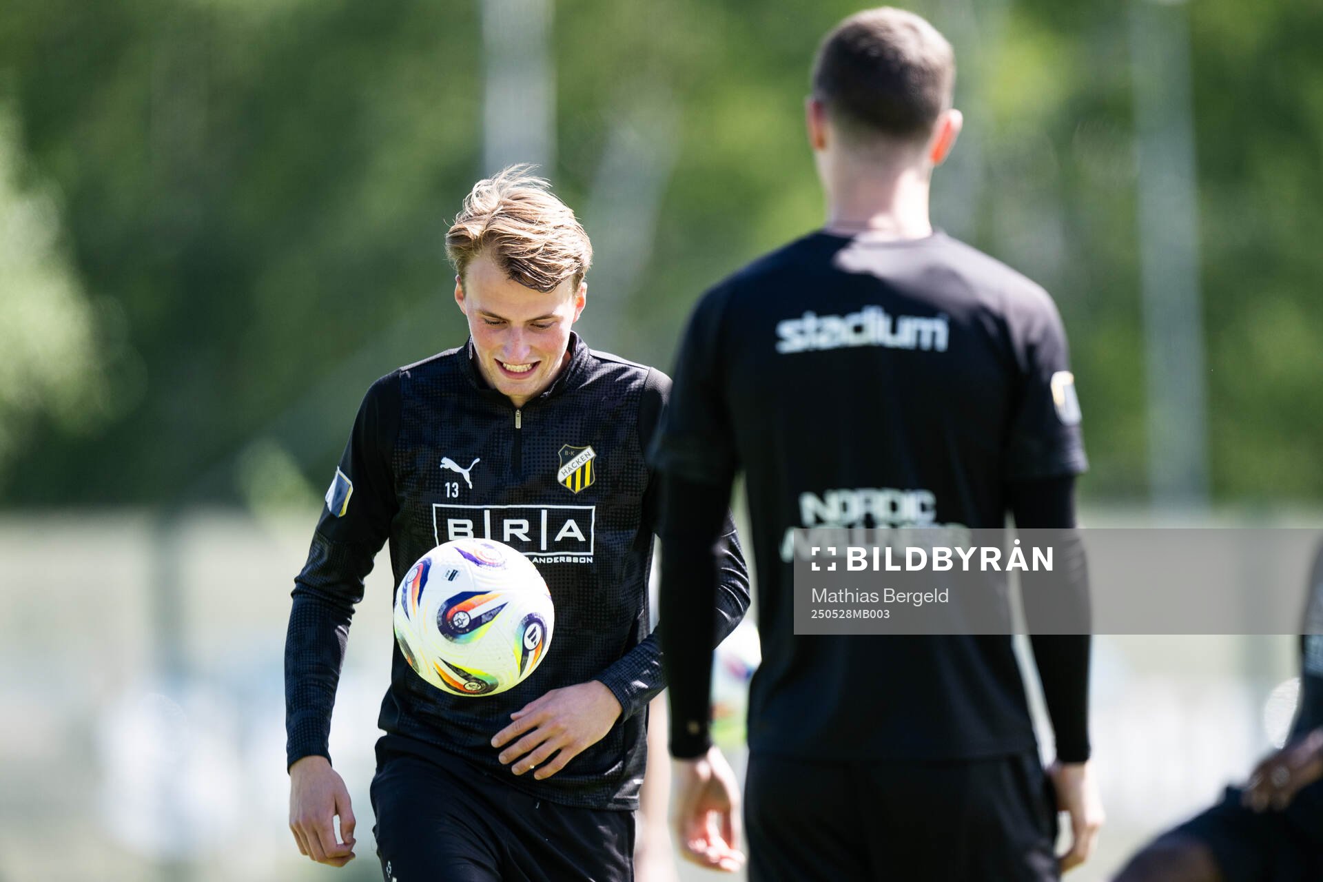 Häckens Sigge Jansson under en träning inför finalen i Svenska Cupen den 28 maj 2025 i Göteborg. 
