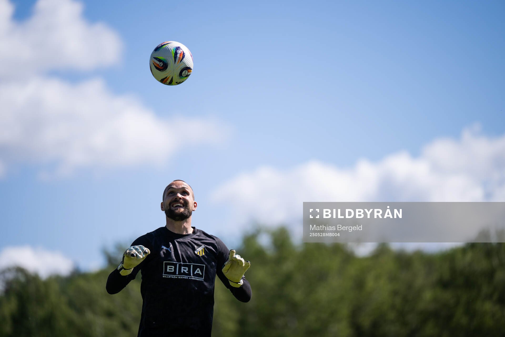 Häckens målvakt Oscar Jansson under en träning inför finalen i Svenska Cupen den 28 maj 2025 i Göteborg. 