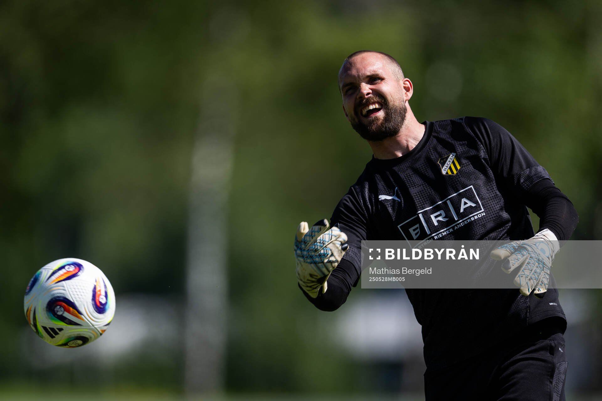Häckens målvakt Oscar Jansson under en träning inför finalen i Svenska Cupen den 28 maj 2025 i Göteborg. 