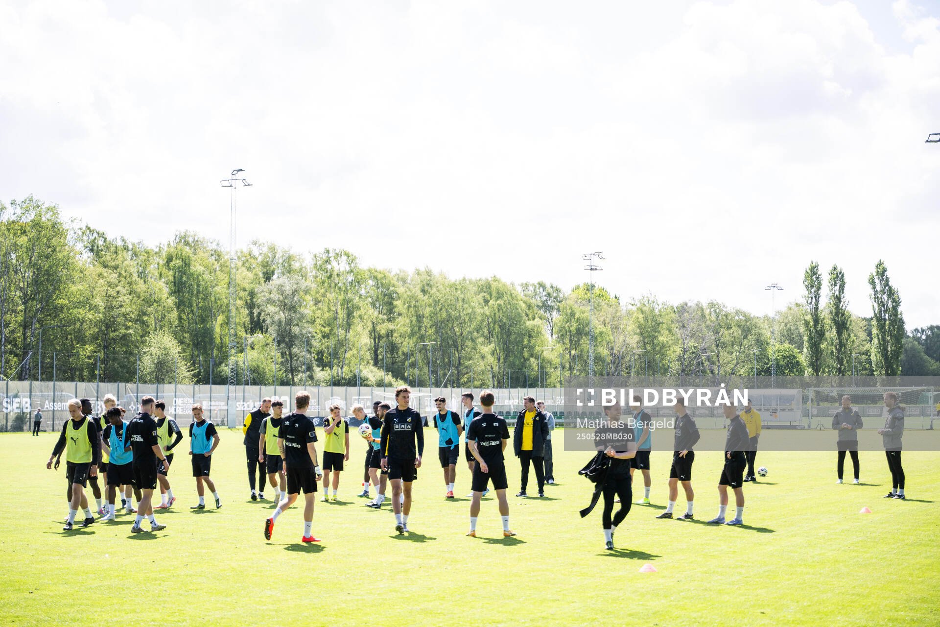 Häckens spelare under en träning inför finalen i Svenska Cupen den 28 maj 2025 i Göteborg. 