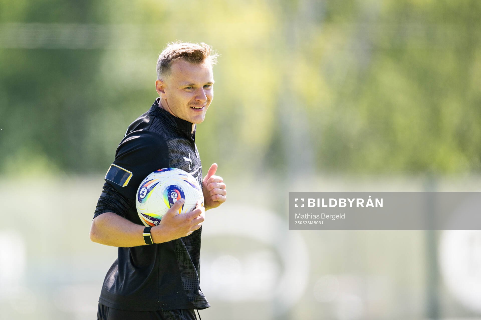 Häckens Marius Lode under en träning inför finalen i Svenska Cupen den 28 maj 2025 i Göteborg. 