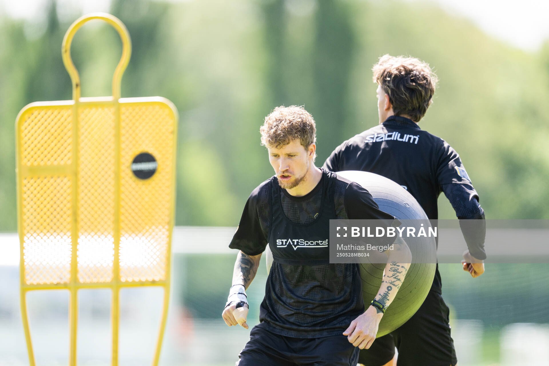 Häckens Simon Gustafson under en träning inför finalen i Svenska Cupen den 28 maj 2025 i Göteborg. 