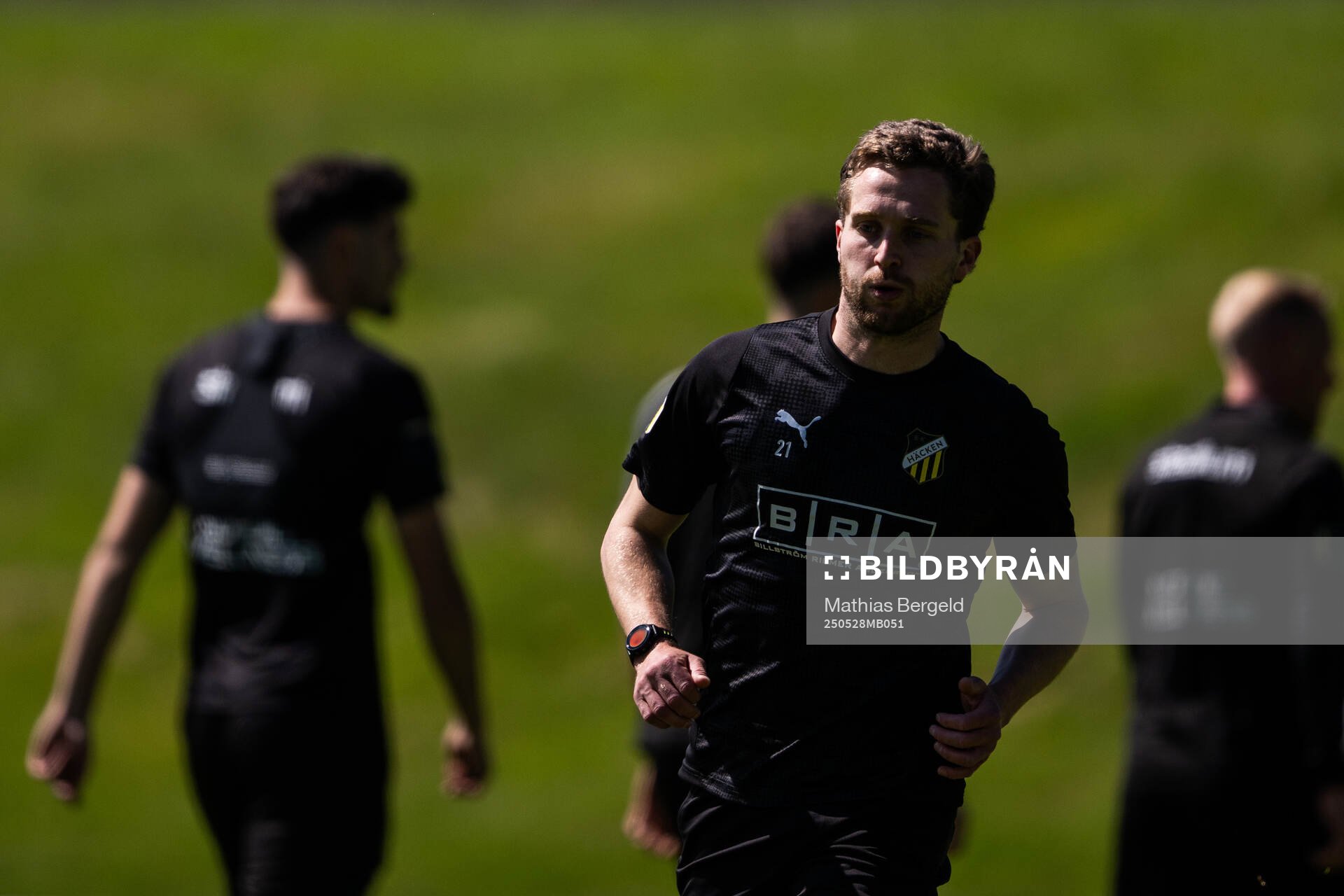 Häckens Adam Lundkvist under en träning inför finalen i Svenska Cupen den 28 maj 2025 i Göteborg. 