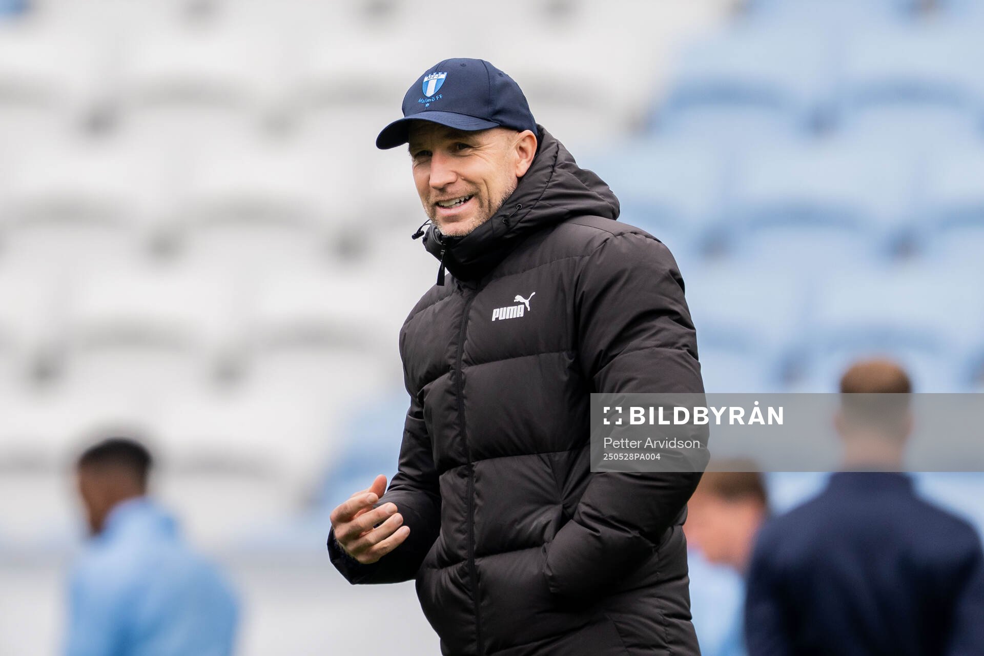 Malmö FFs tränare Henrik Rydström under en träning inför finalen i Svenska Cupen den 28 maj 2025 i Malmö. 