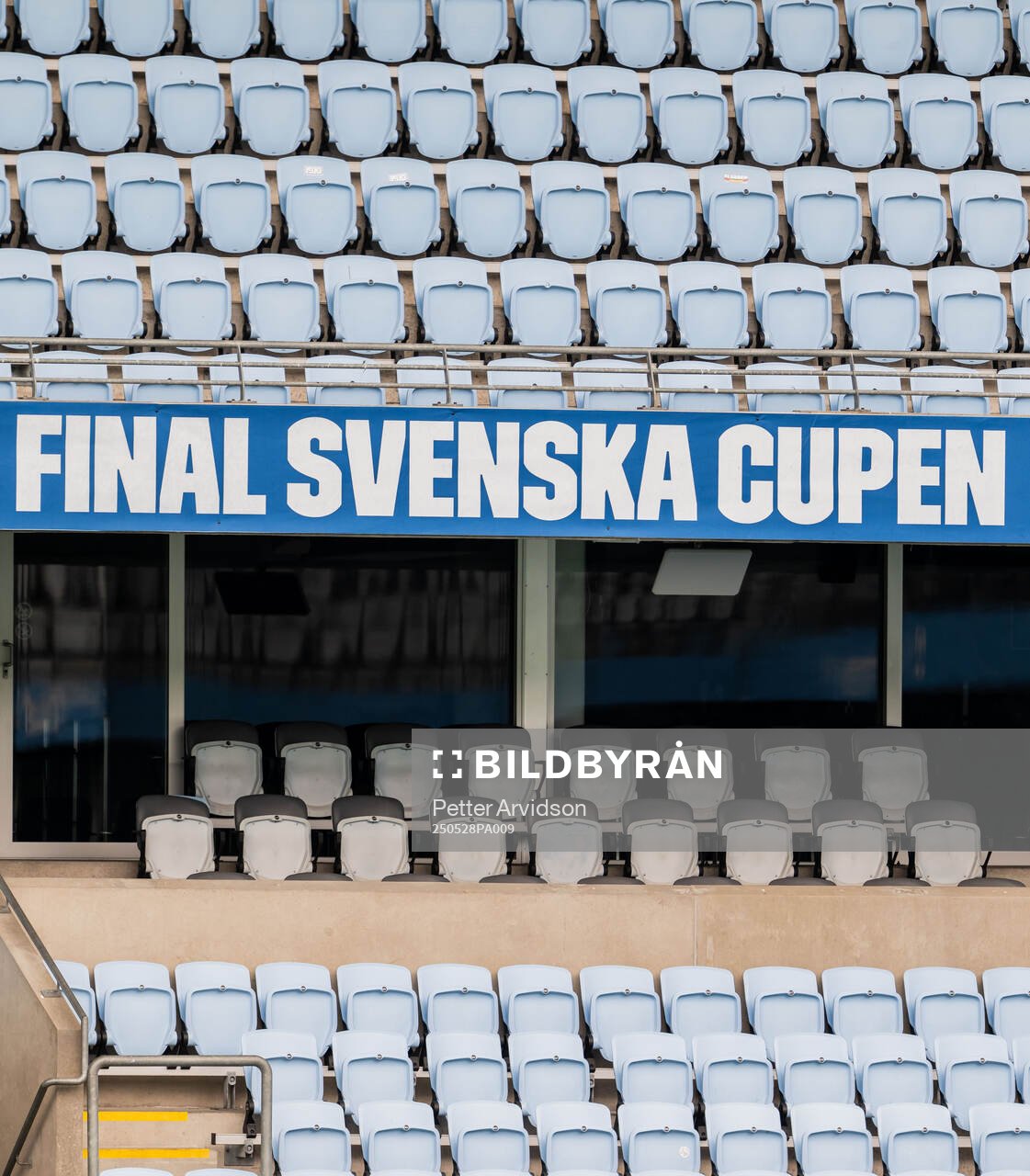 Läktare under en träning inför finalen i Svenska Cupen den 28 maj 2025 i Malmö. 