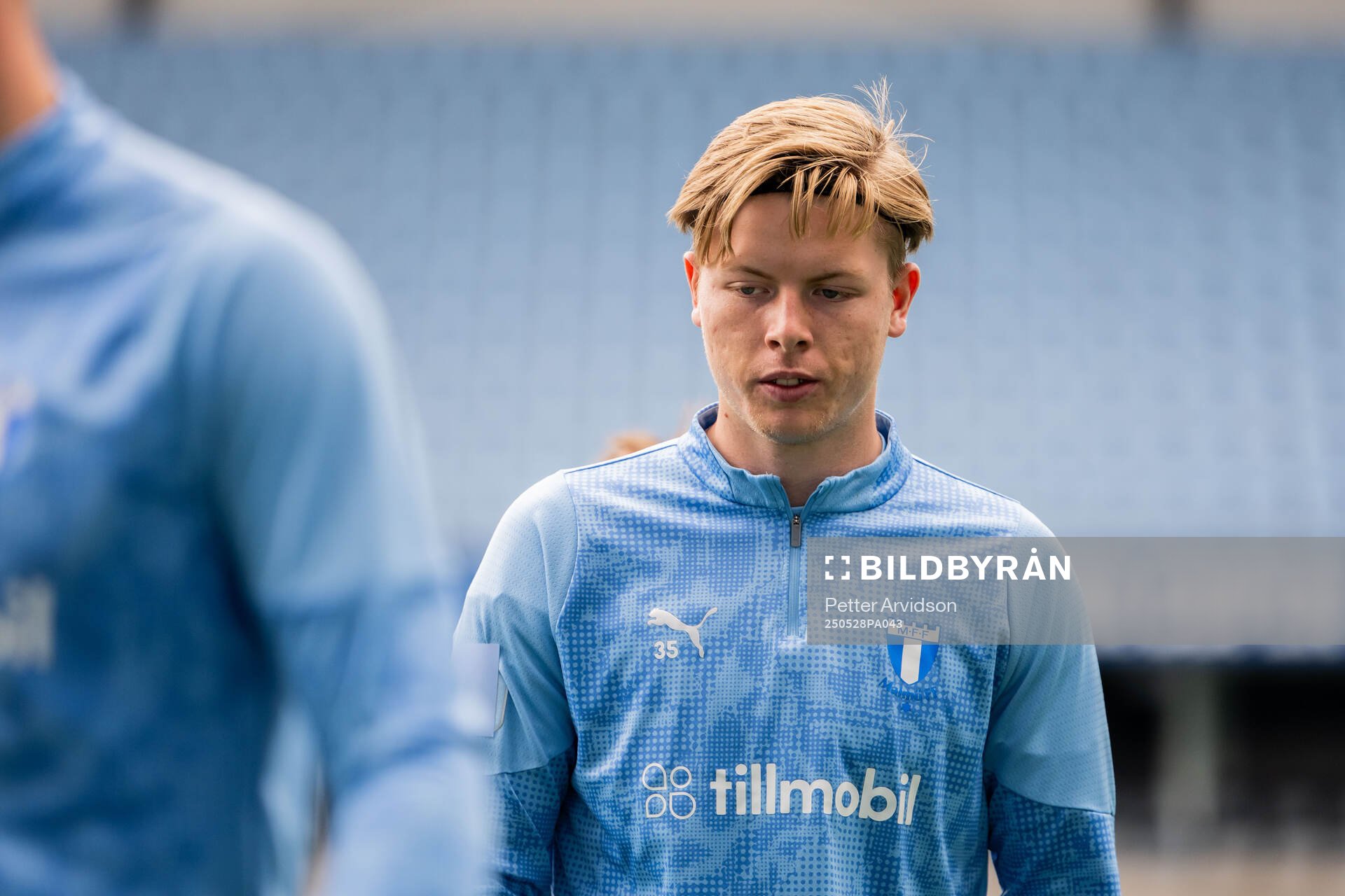 Malmö FFs Nils Zätterström under en träning inför finalen i Svenska Cupen den 28 maj 2025 i Malmö. 