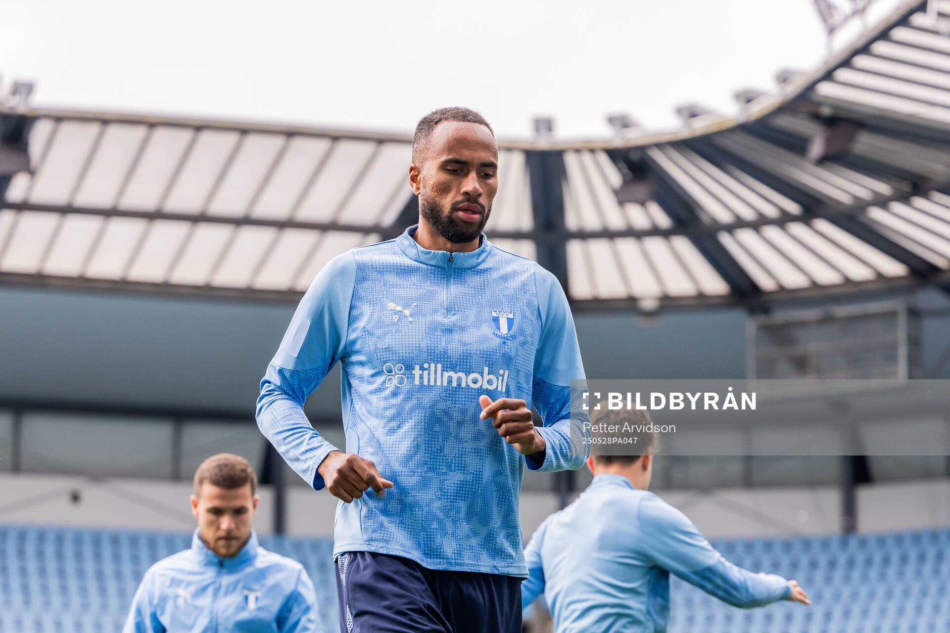 Malmö FFs Isaac Kiese Thelin under en träning inför finalen i Svenska Cupen den 28 maj 2025 i Malmö. 