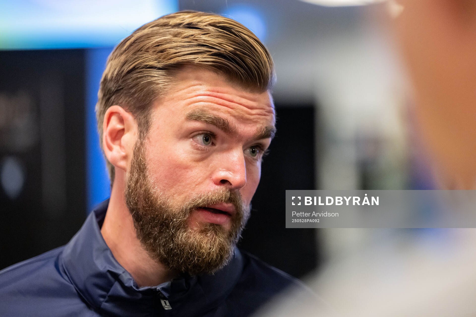 Malmö FFs naprapat David Björkman under en pressträff inför finalen i Svenska Cupen den 28 maj 2025 i Malmö. 