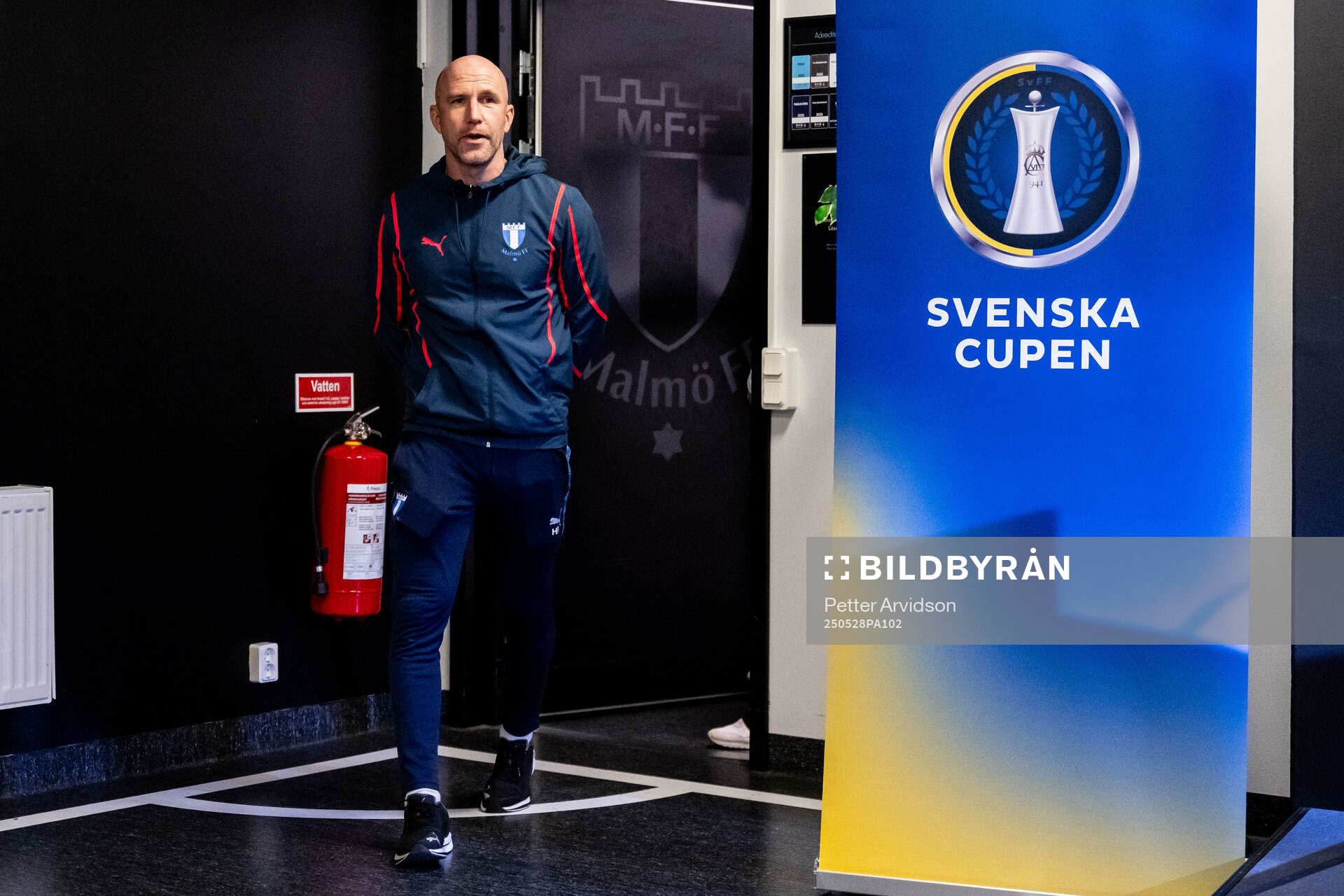 Malmö FFs tränare Henrik Rydström  under en presskonferens inför finalen i Svenska Cupen den 28 maj 2025 i Malmö. 