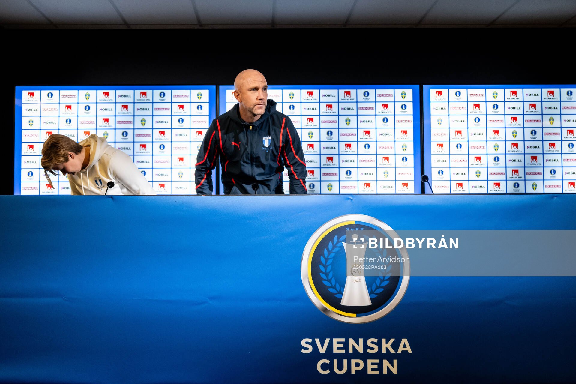 Malmö FFs tränare Henrik Rydström  under en presskonferens inför finalen i Svenska Cupen den 28 maj 2025 i Malmö. 