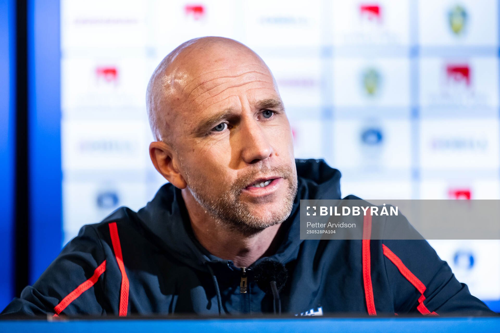 Malmö FFs tränare Henrik Rydström  under en presskonferens inför finalen i Svenska Cupen den 28 maj 2025 i Malmö. 
