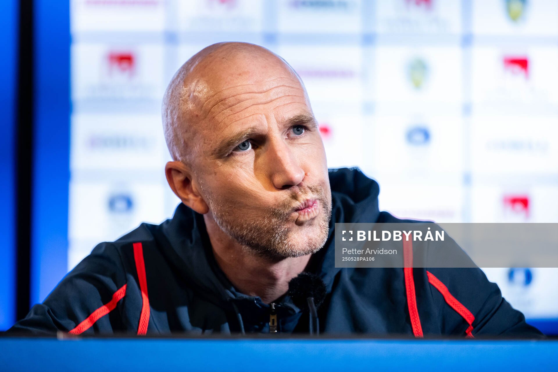 Malmö FFs tränare Henrik Rydström  under en presskonferens inför finalen i Svenska Cupen den 28 maj 2025 i Malmö. 
