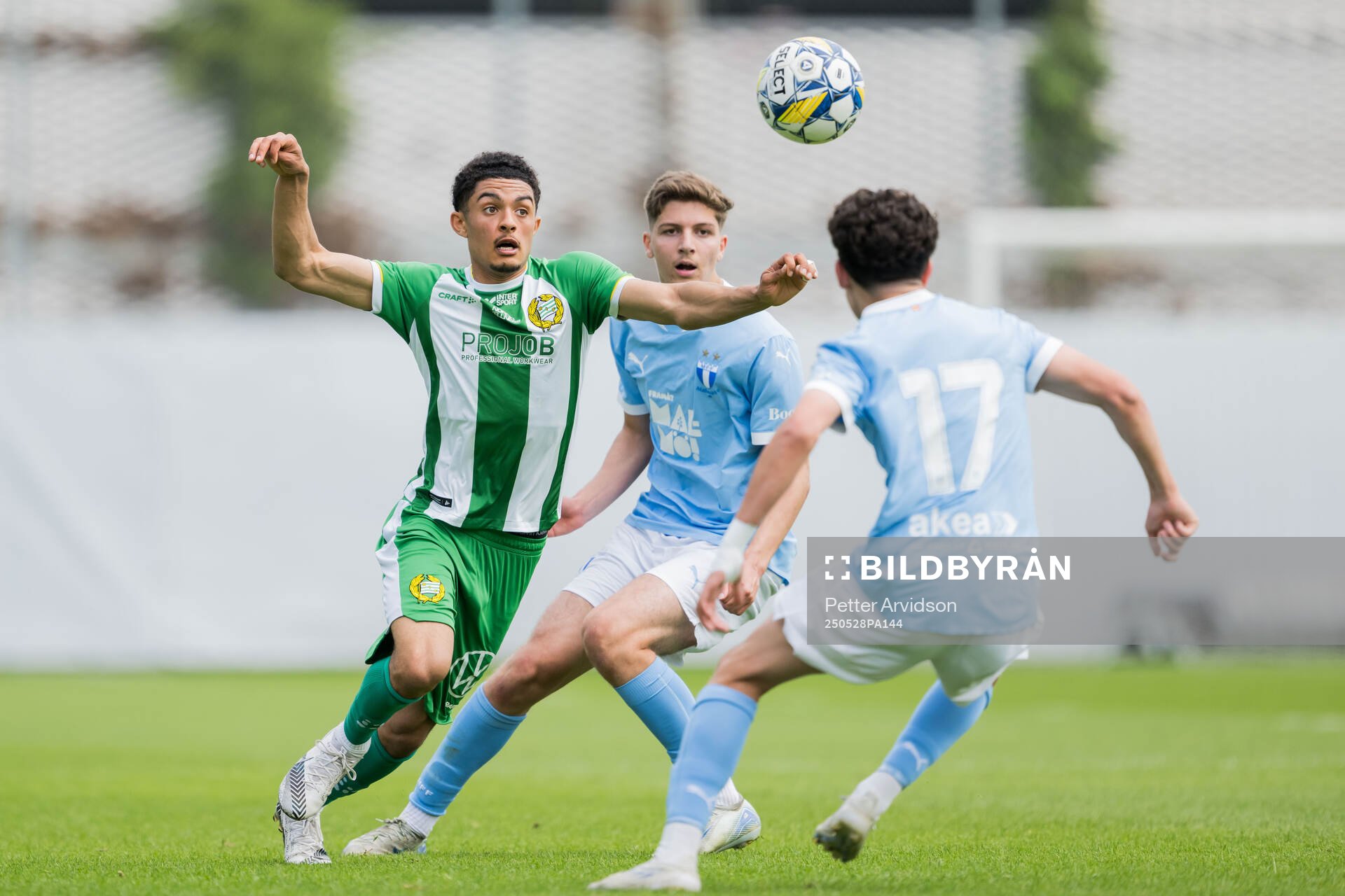 Hammarbys William Loqvist under finalen i P19 Ligacupen mellan Malmö FF och Hammarby den 28 maj 2025 i Malmö. 
