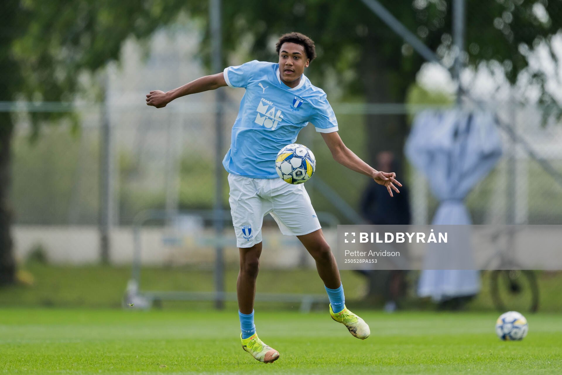 Malmö FFs Theodor Lundbergh under finalen i P19 Ligacupen mellan Malmö FF och Hammarby den 28 maj 2025 i Malmö. 