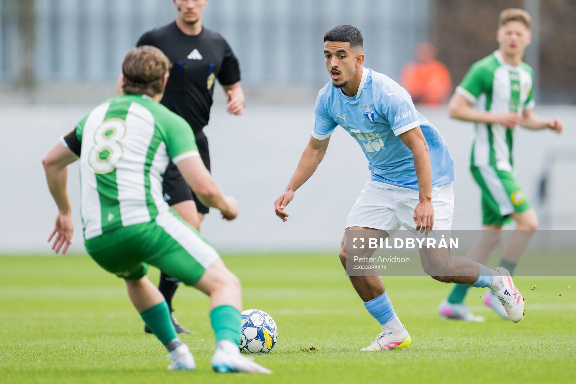 Malmö FFs Zakaria Loukili under finalen i P19 Ligacupen mellan Malmö FF och Hammarby den 28 maj 2025 i Malmö. 