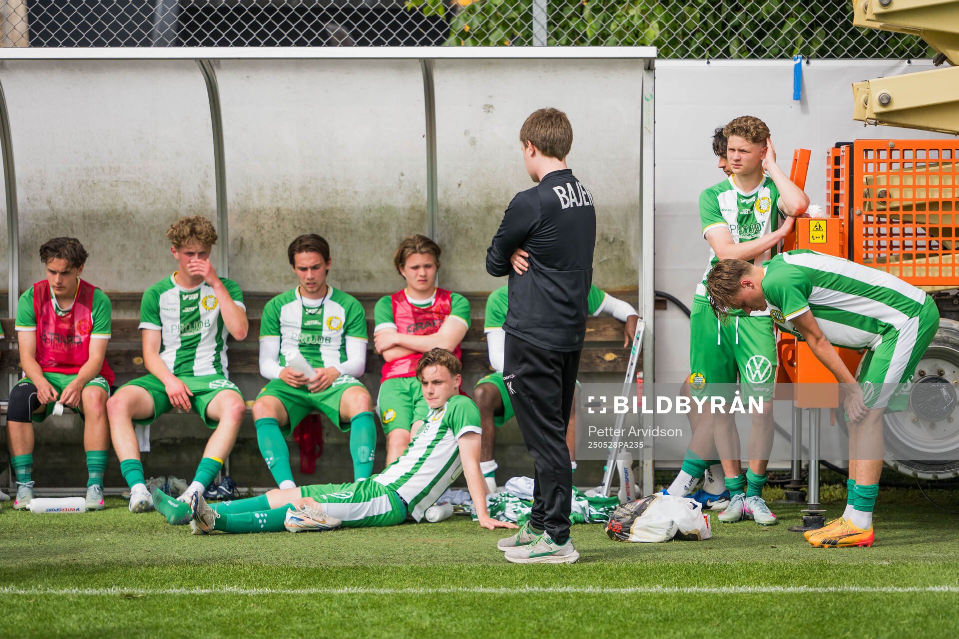 Hammarbys spelare deppar efter finalen i P19 Ligacupen mellan Malmö FF och Hammarby den 28 maj 2025 i Malmö. 