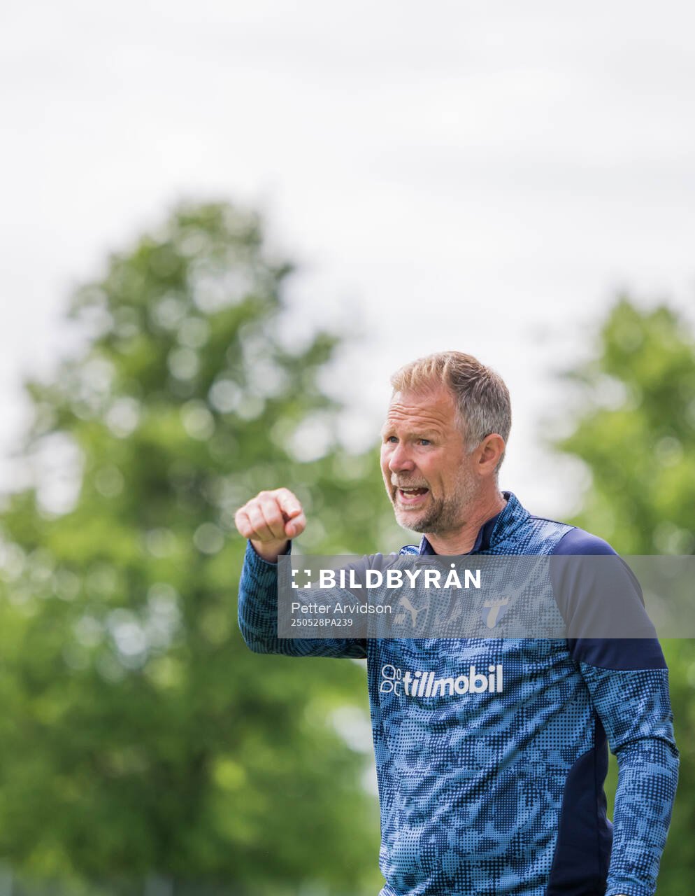 Malmö FFs tränare Magnus Pehrsson under finalen i P19 Ligacupen mellan Malmö FF och Hammarby den 28 maj 2025 i Malmö. 