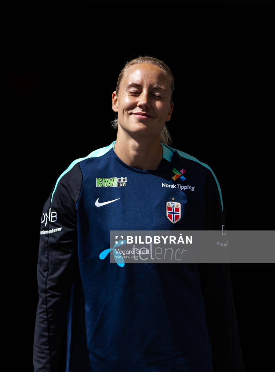 Lisa Naalsund of the Norwegian women's national football team during a training session on May 28, 2025 in Trondheim. 