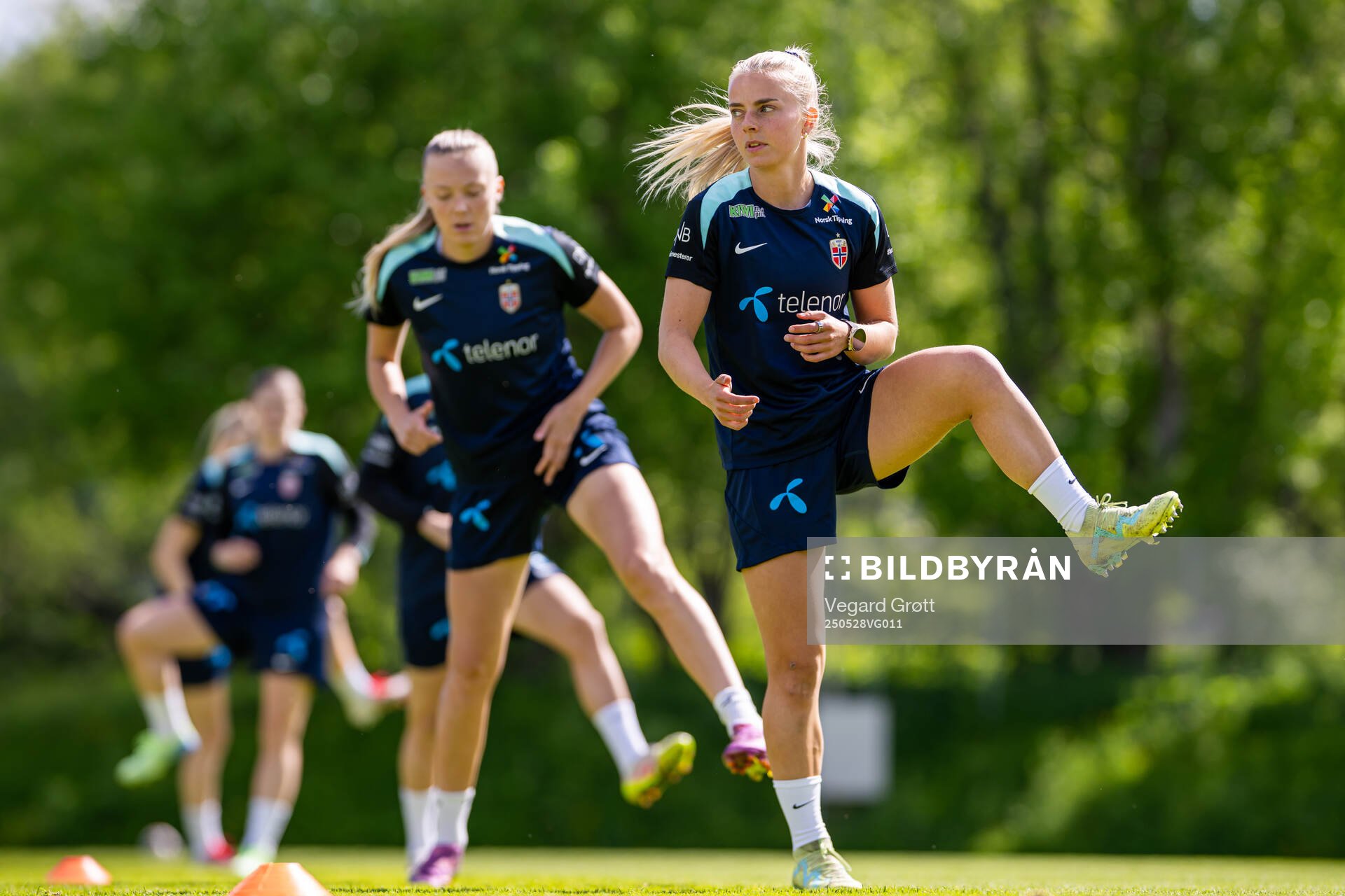 Emilie Woldvik of the Norwegian women's national football team during a training session on May 28, 2025 in Trondheim. 