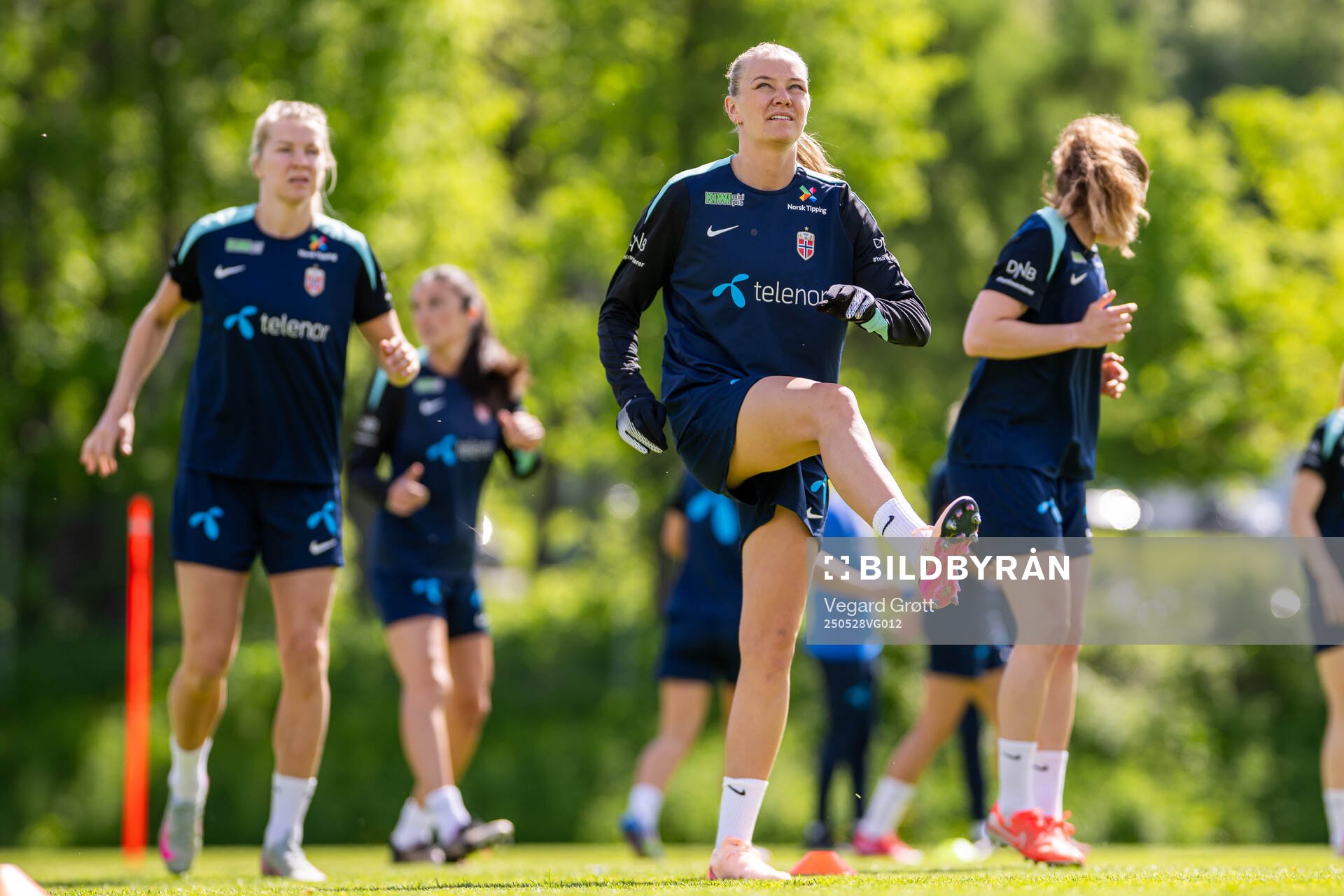 Frida Maanum of the Norwegian women's national football team during a training session on May 28, 2025 in Trondheim. 