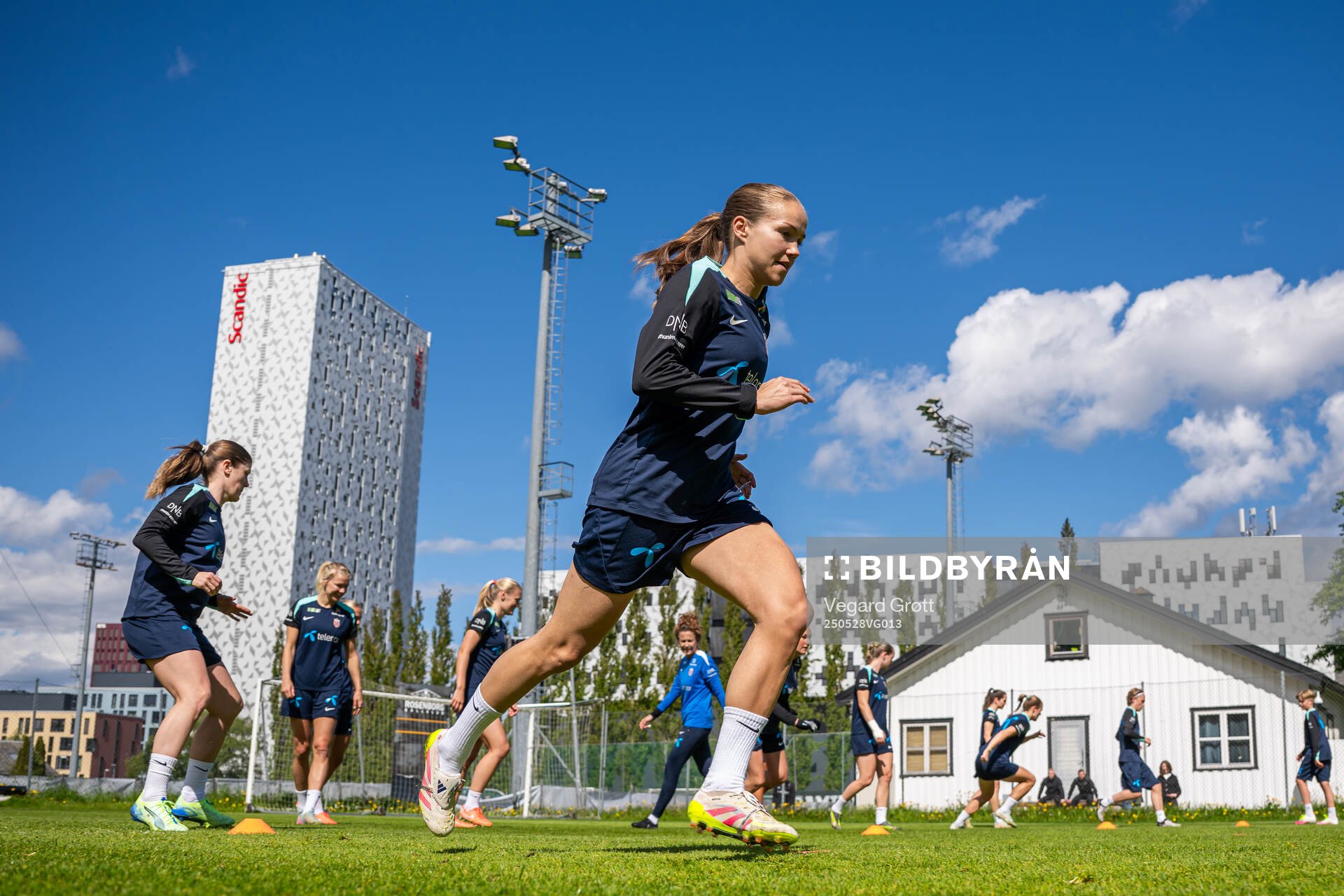 Guro Reiten of the Norwegian women's national football team during a training session on May 28, 2025 in Trondheim. 