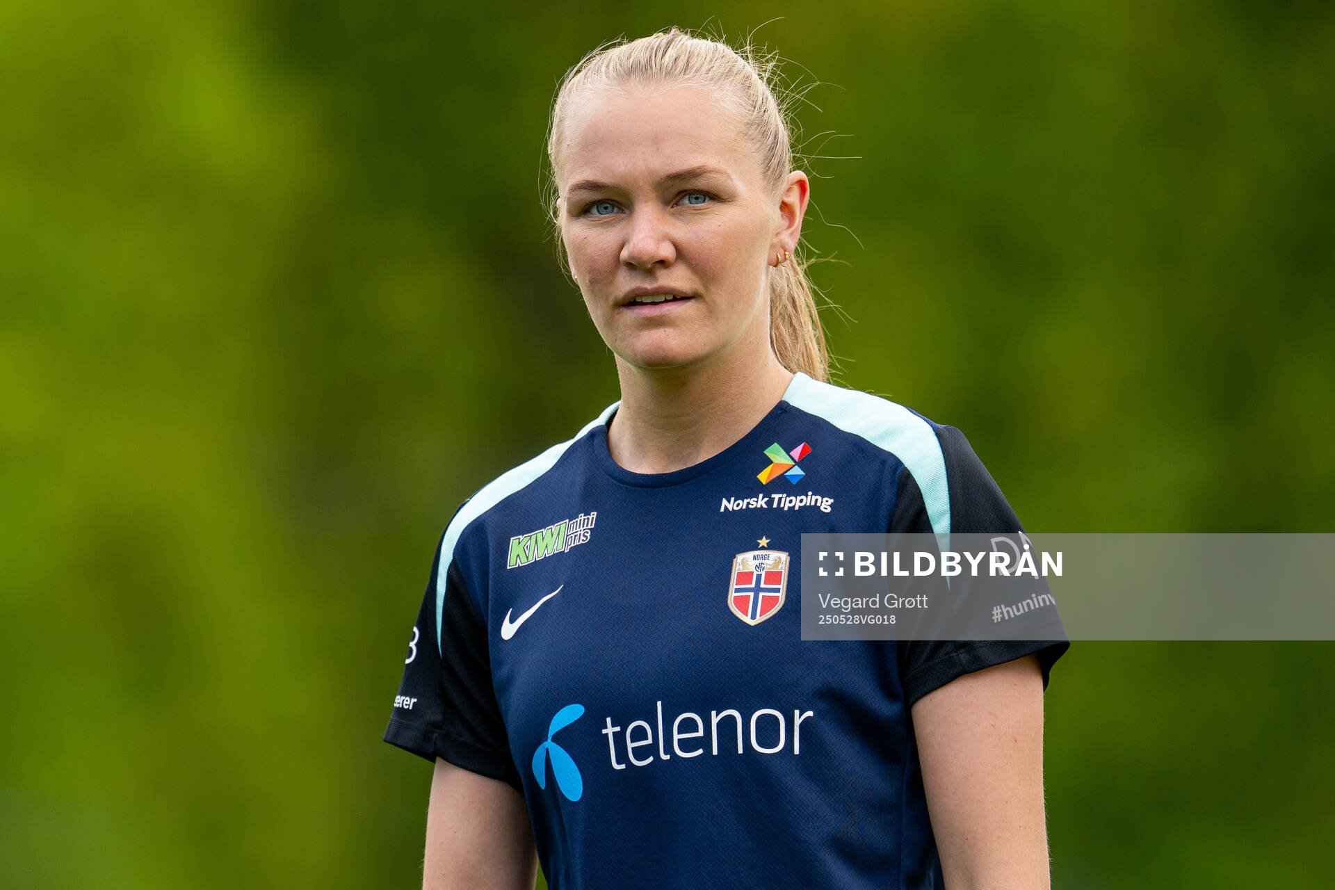 Frida Maanum of the Norwegian women's national football team during a training session on May 28, 2025 in Trondheim. 