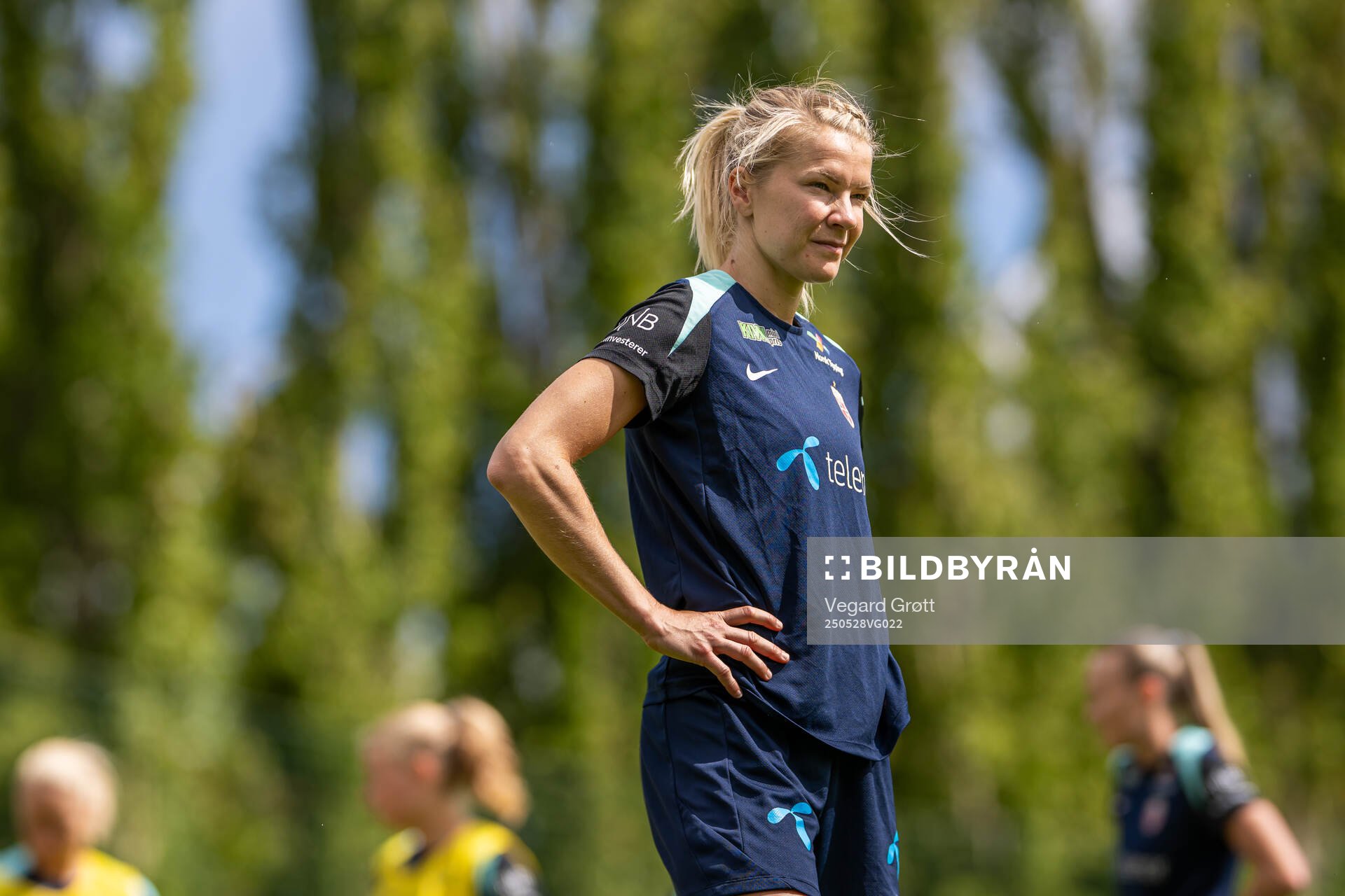 Ada Hegerberg of the Norwegian women's national football team during a training session on May 28, 2025 in Trondheim. 