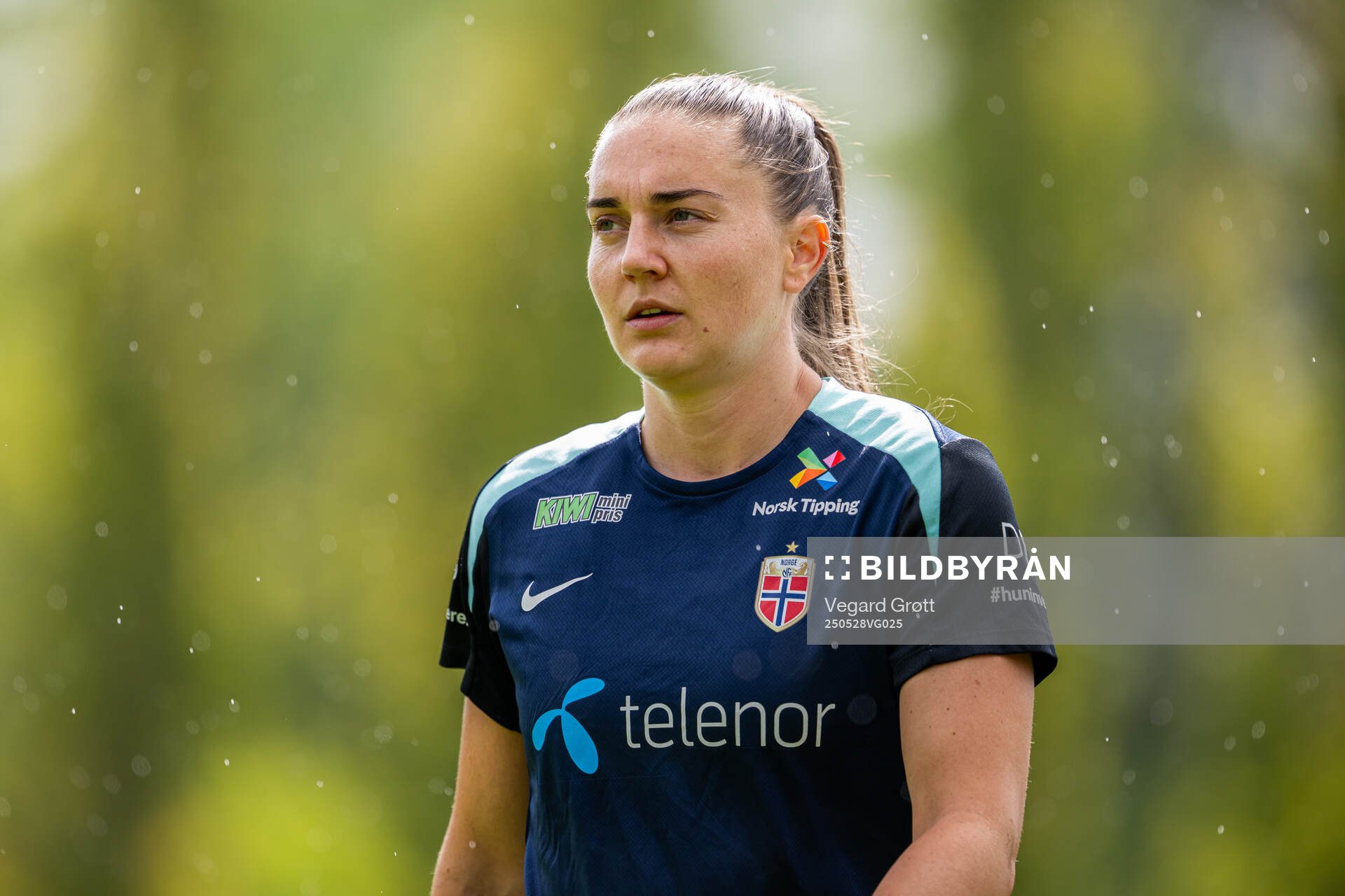 Vilde Bøe Risa of the Norwegian women's national football team during a training session on May 28, 2025 in Trondheim. 