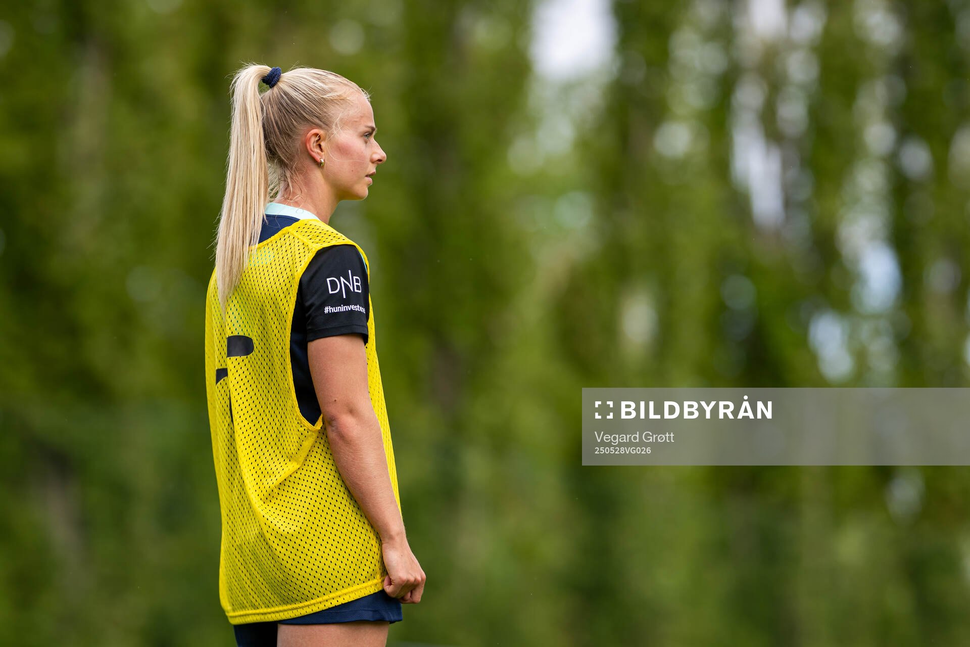 Emilie Woldvik of the Norwegian women's national football team during a training session on May 28, 2025 in Trondheim. 