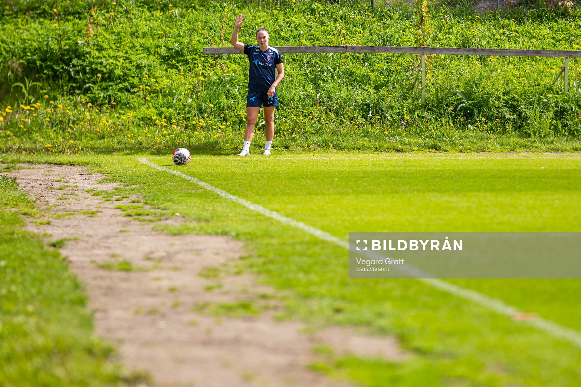 Vilde Bøe Risa of the Norwegian women's national football team during a training session on May 28, 2025 in Trondheim. 