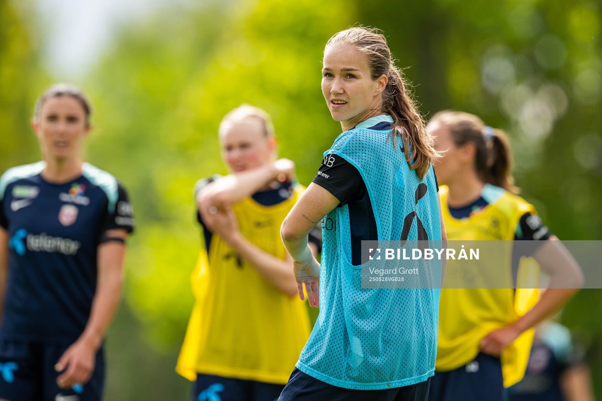 Guro Reiten of the Norwegian women's national football team during a training session on May 28, 2025 in Trondheim. 