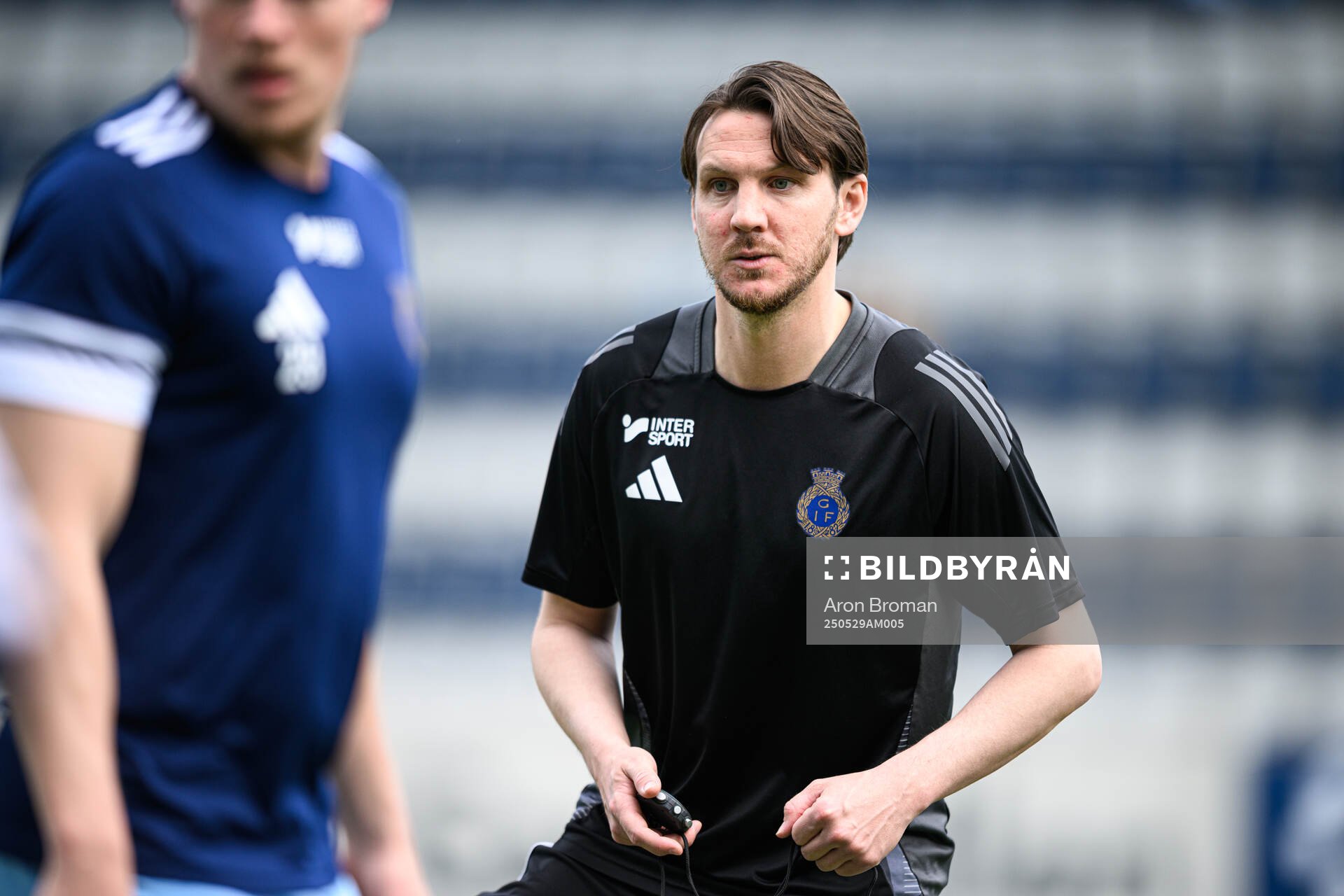 Gefles assisterande tränare Mattias Hall inför fotbollsmatchen i Ettan norra mellan Gefle och FC Stockholm den 29 maj 2025 i Gävle. 