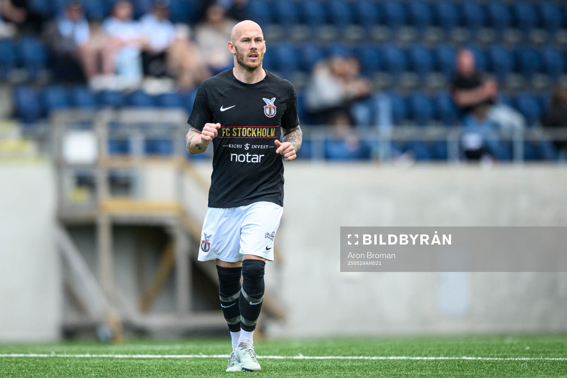 FC Stockholms Magnus Eriksson under fotbollsmatchen i Ettan norra mellan Gefle och FC Stockholm den 29 maj 2025 i Gävle. 