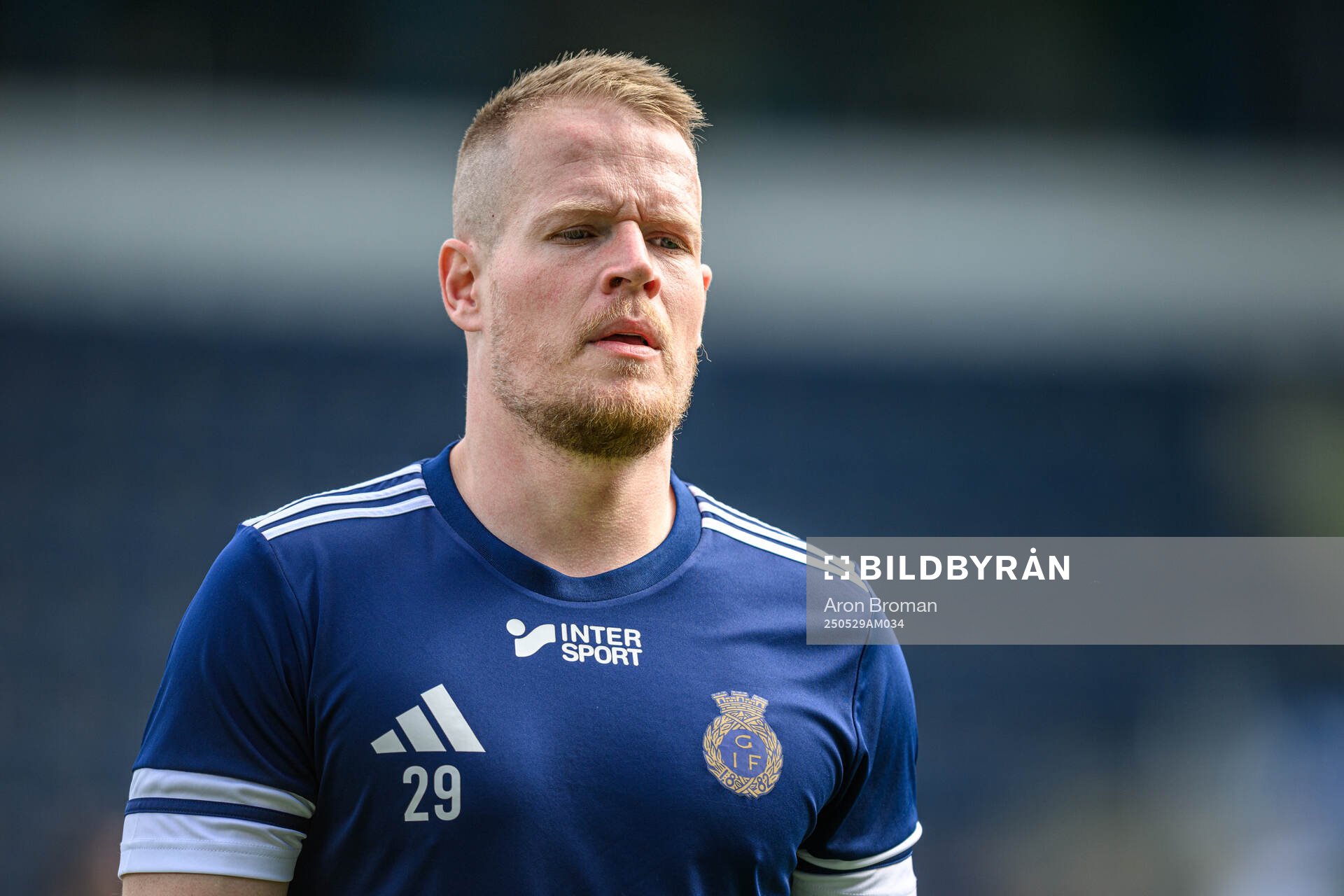 Gefles Martin Rauschenberg Brorsen inför fotbollsmatchen i Ettan norra mellan Gefle och FC Stockholm den 29 maj 2025 i Gävle. 