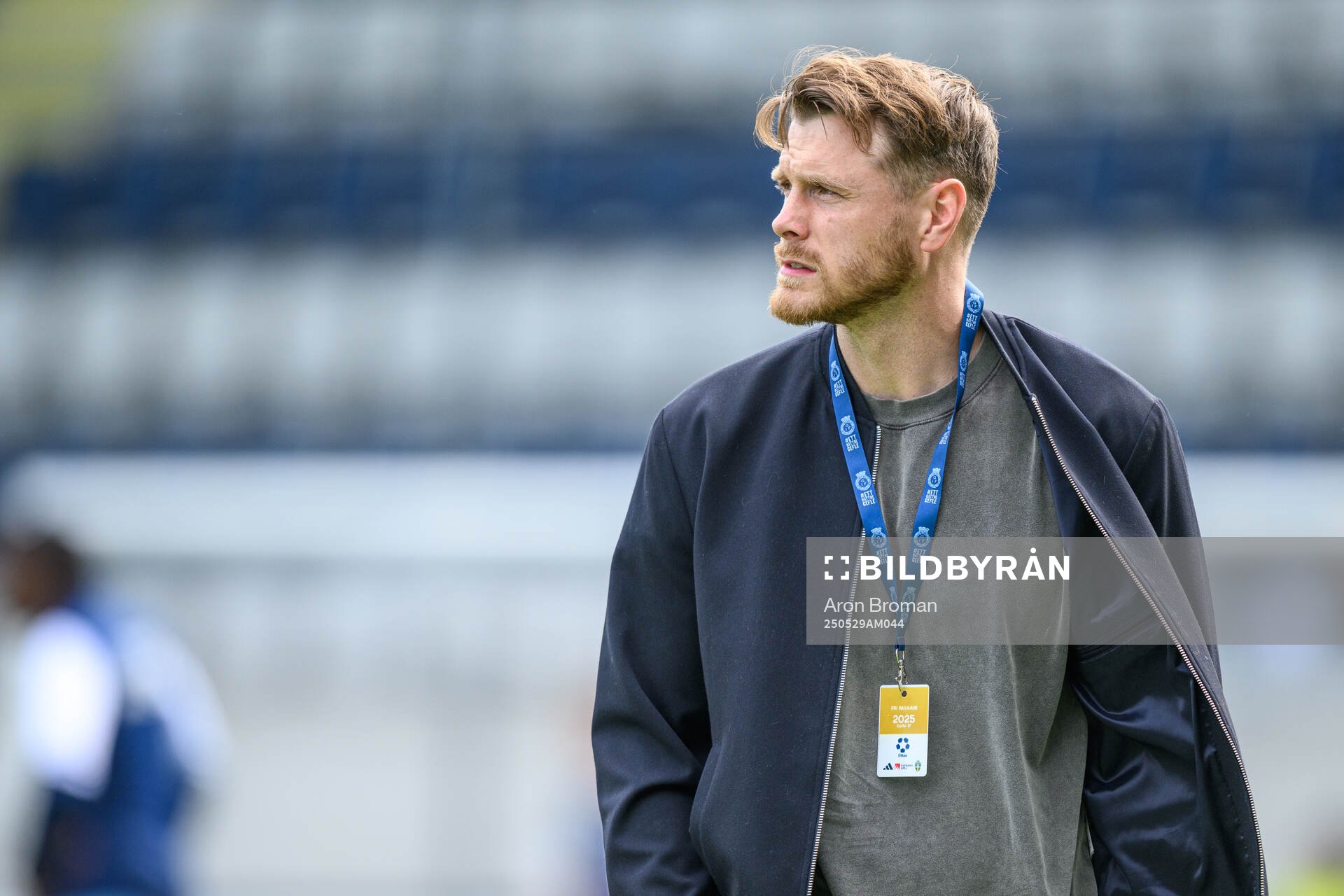 Gefles Leo Englund inför fotbollsmatchen i Ettan norra mellan Gefle och FC Stockholm den 29 maj 2025 i Gävle. 