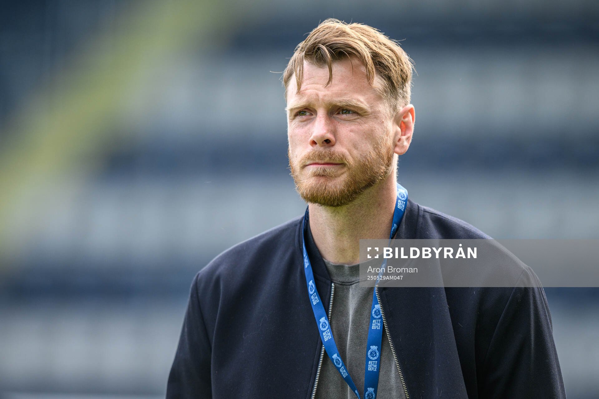 Gefles Leo Englund inför fotbollsmatchen i Ettan norra mellan Gefle och FC Stockholm den 29 maj 2025 i Gävle. 