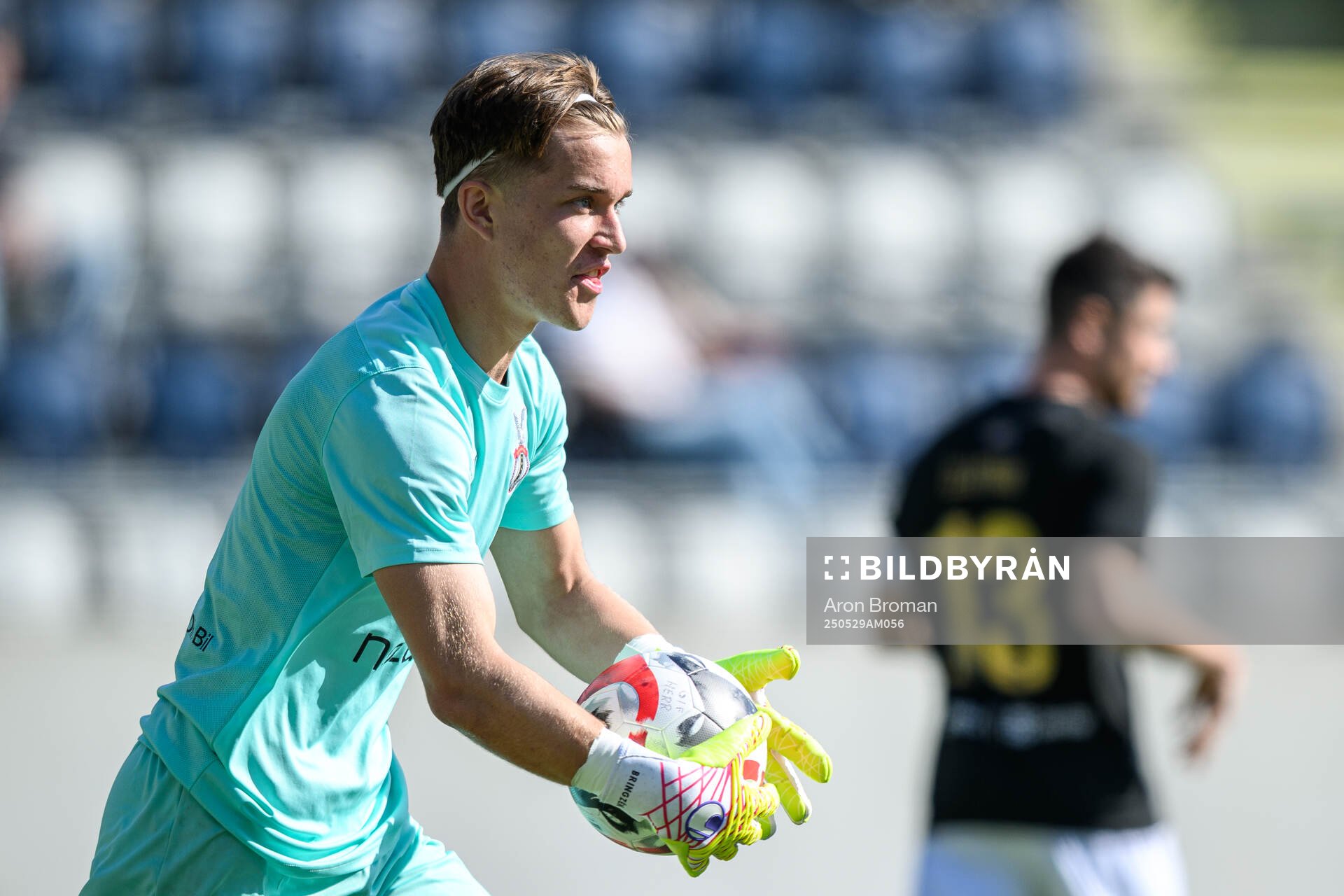 FC Stockholms målvakt Sixten Bringzén under fotbollsmatchen i Ettan norra mellan Gefle och FC Stockholm den 29 maj 2025 i Gävle. 