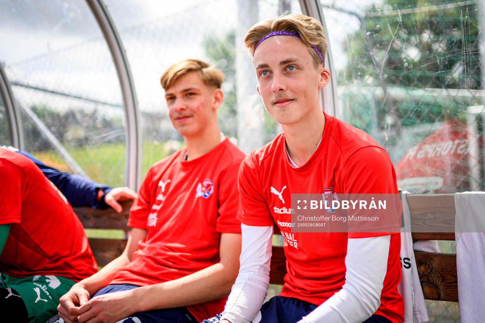 Åstorps Mio Johansson under fotbollsmatchen i Division 2 Västra Götaland mellan Åstorps FF och Astrio BK den 29 maj 2025 i Åstorp.